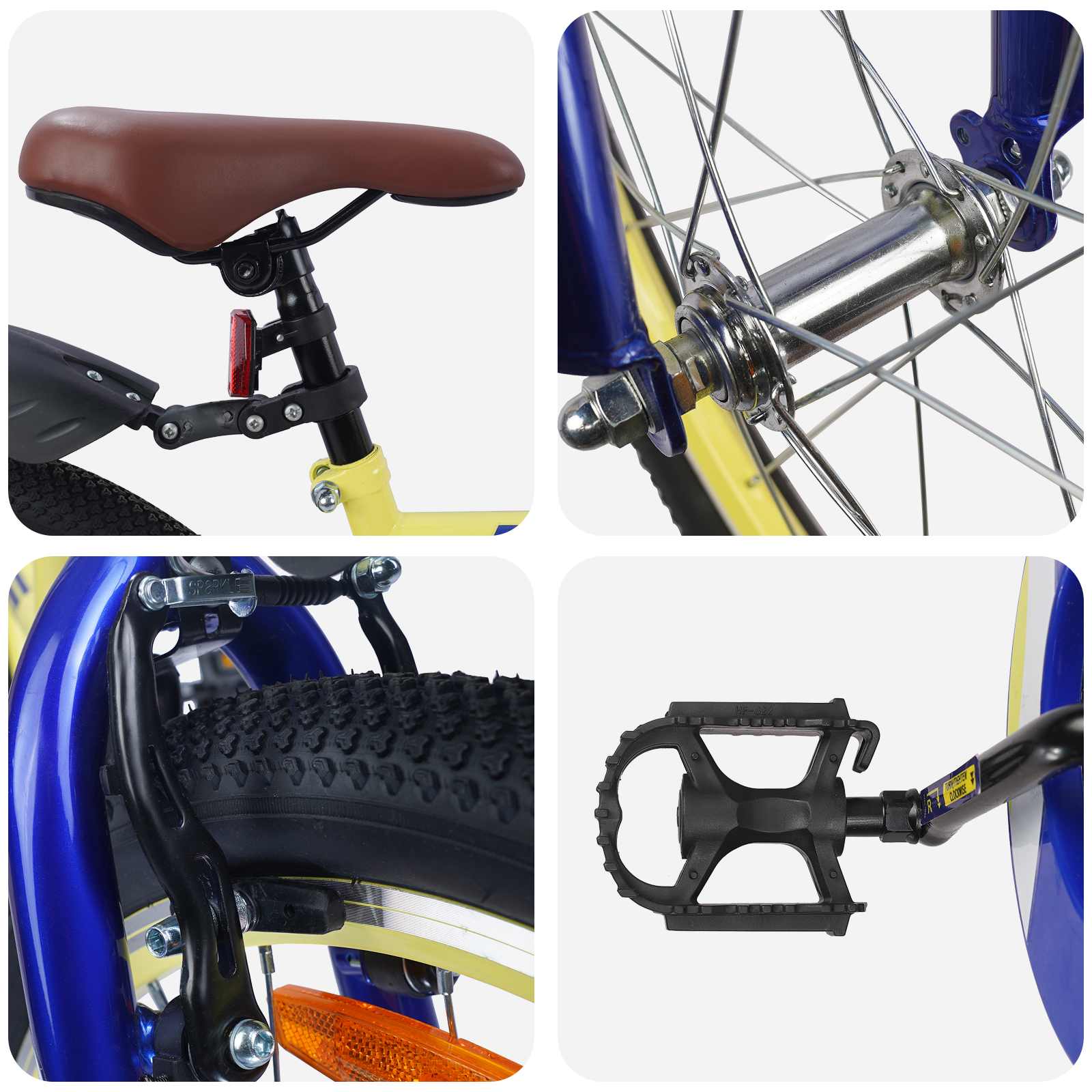 Kinderfahrrad 18 Zoll for 5-7 Years Old Gelb