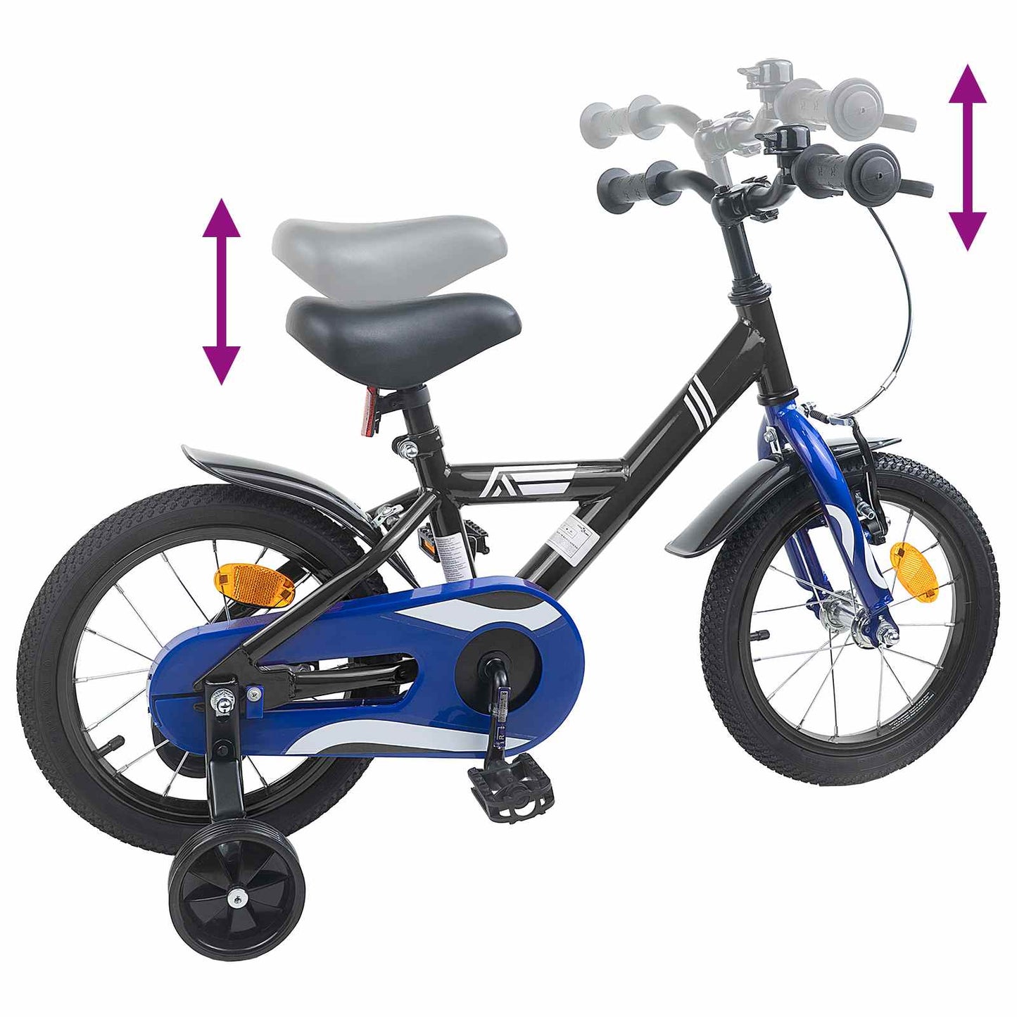 Kinderfahrrad 14 Zoll for 3-5 Years Old Schwarz