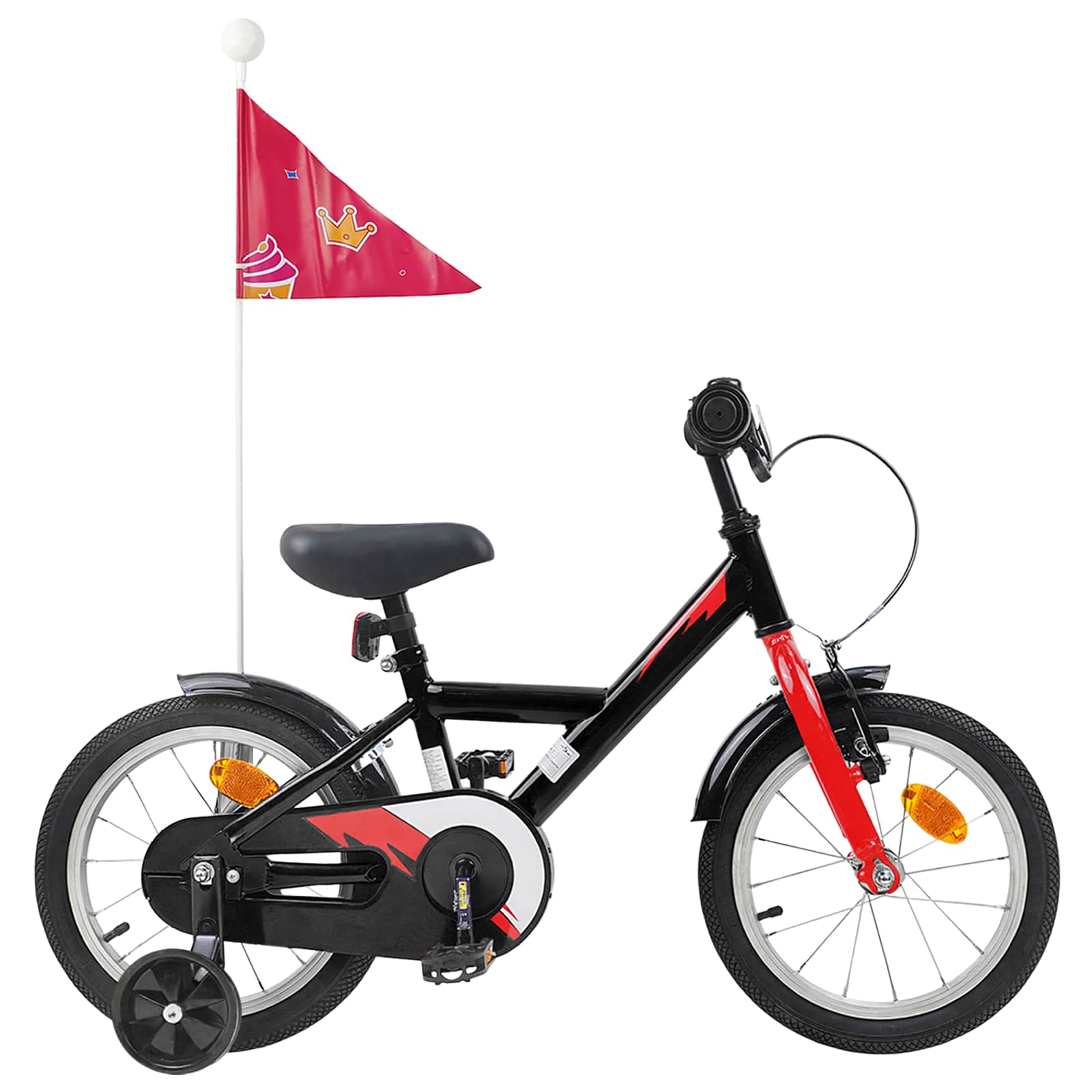 Kinderfahrrad 14 Zoll for 3-5 Years Old Schwarz