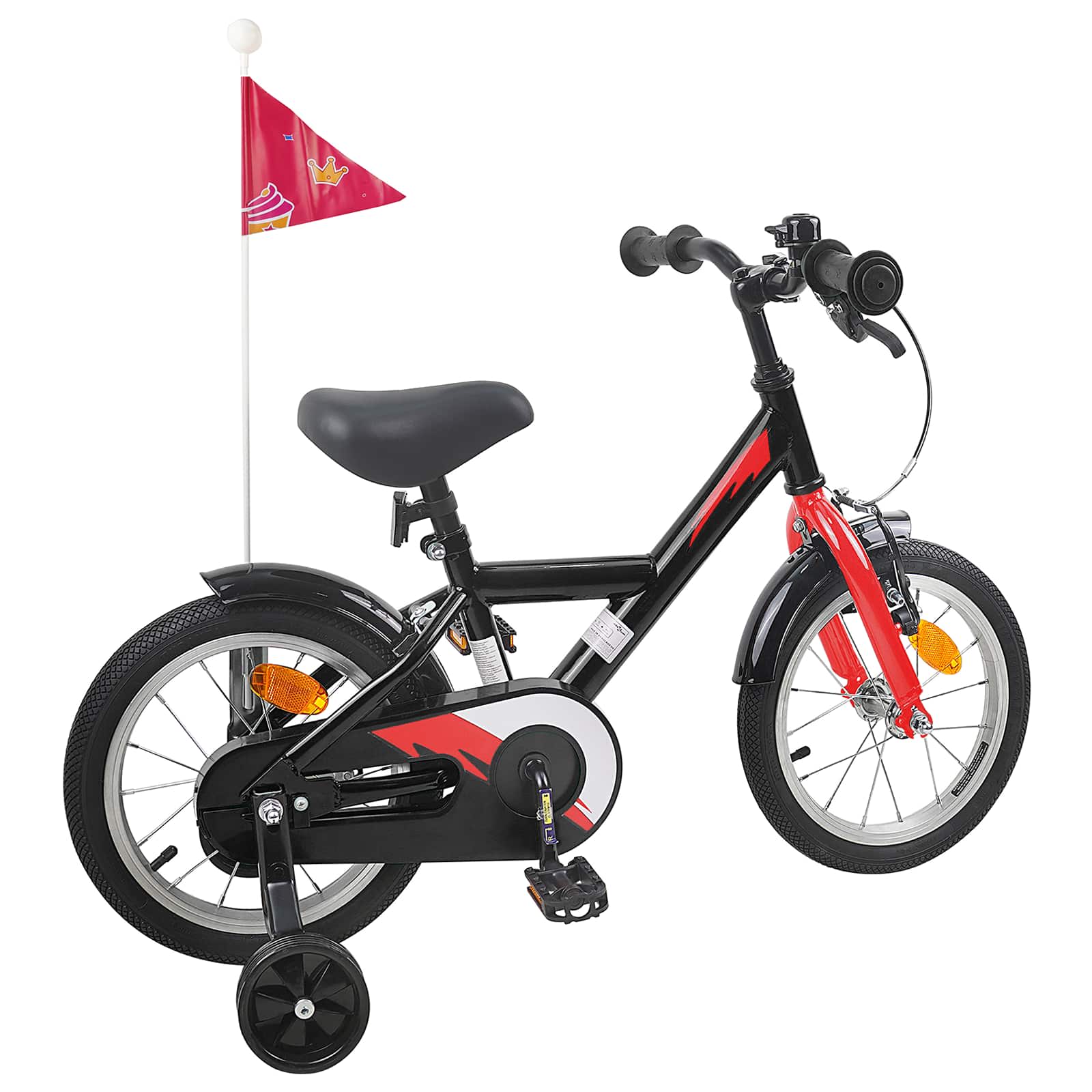Kinderfahrrad 16 Zoll for 4-6 Years Old Schwarz