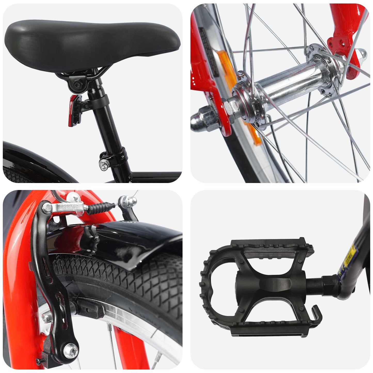 Kinderfahrrad 18 Zoll for 5-7 Years Old Schwarz