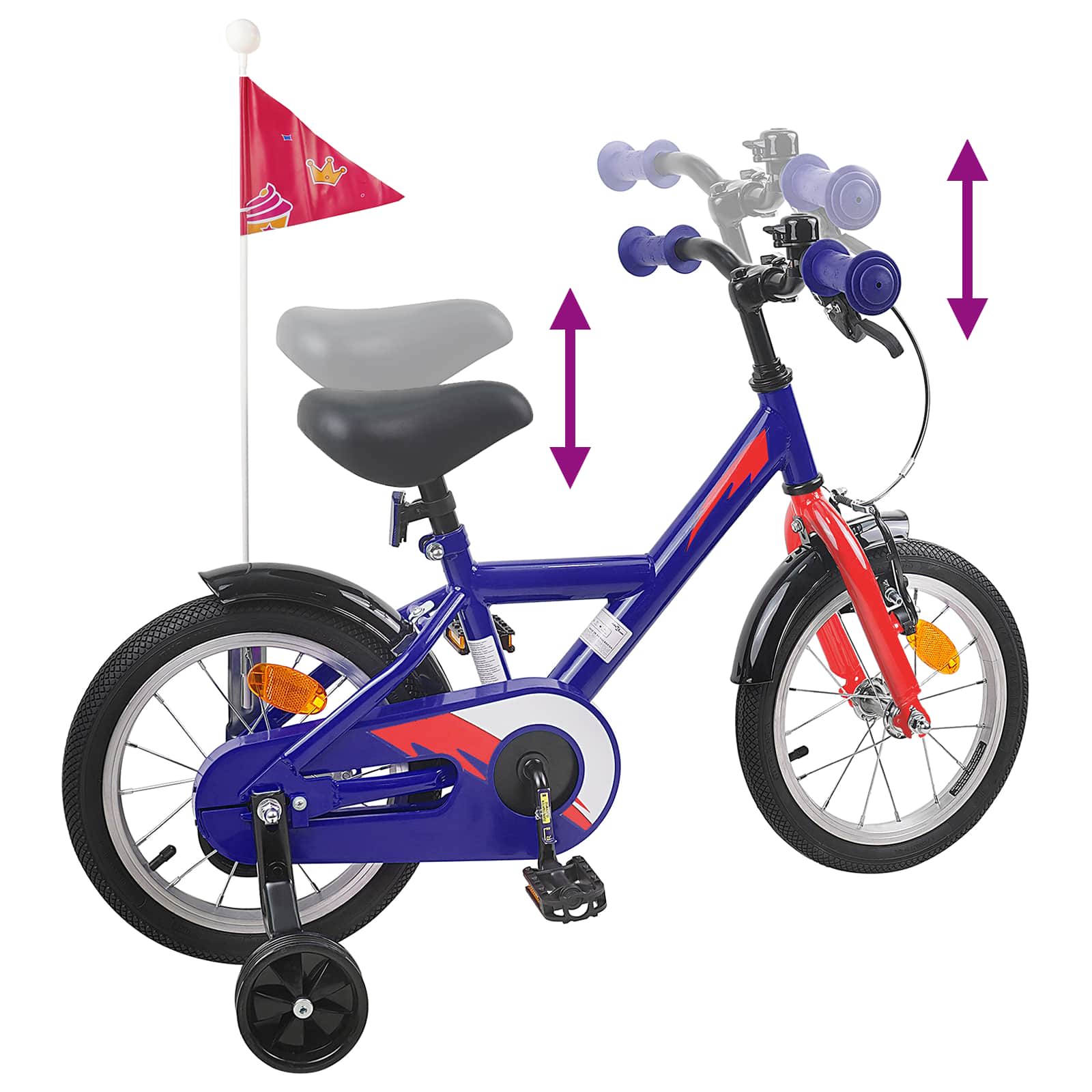 Kinderfahrrad 14 Zoll for 3-5 Years Old Dunkelblau