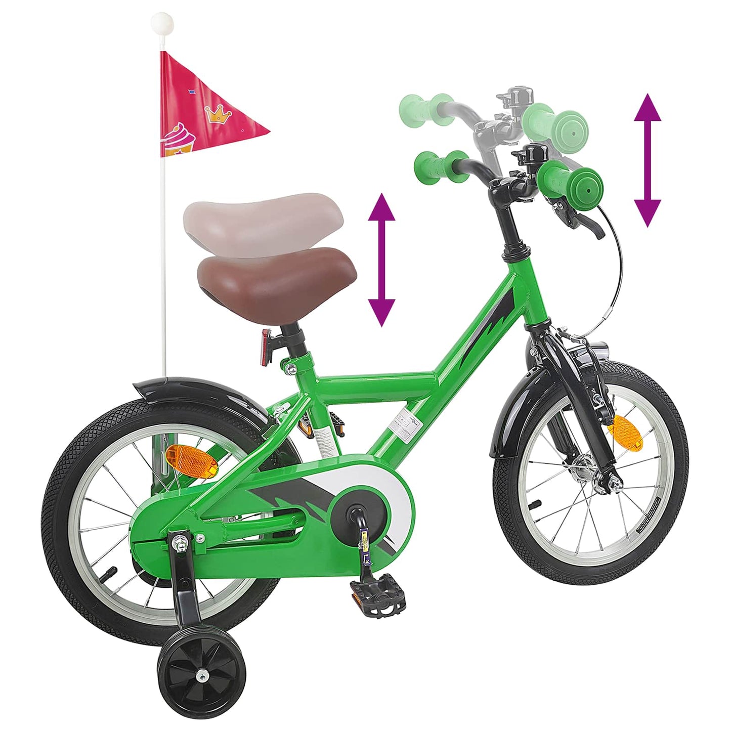 Kinderfahrrad 14 Zoll for 3-5 Years Old Grün