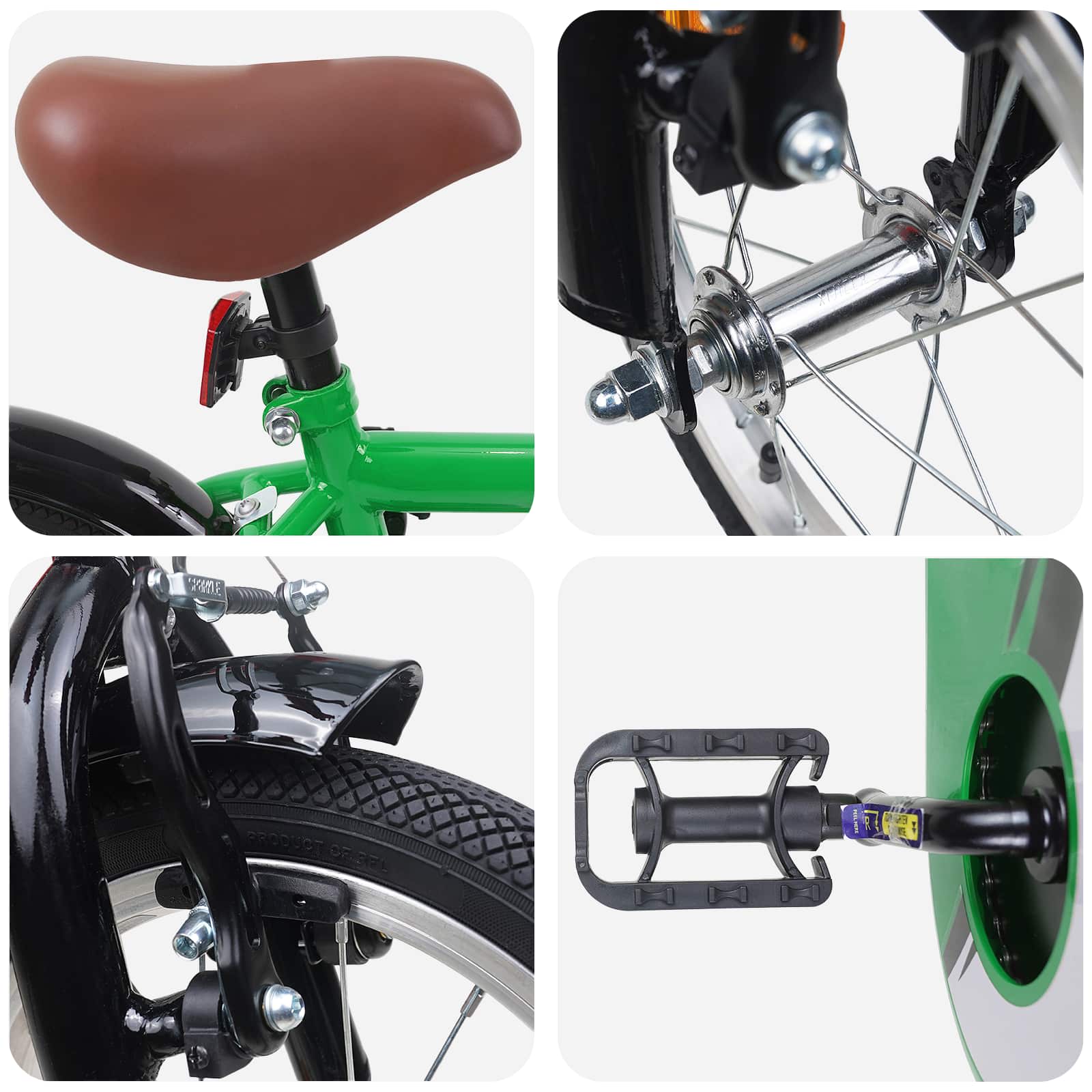 Kinderfahrrad 16 Zoll for 4-6 Years Old Grün