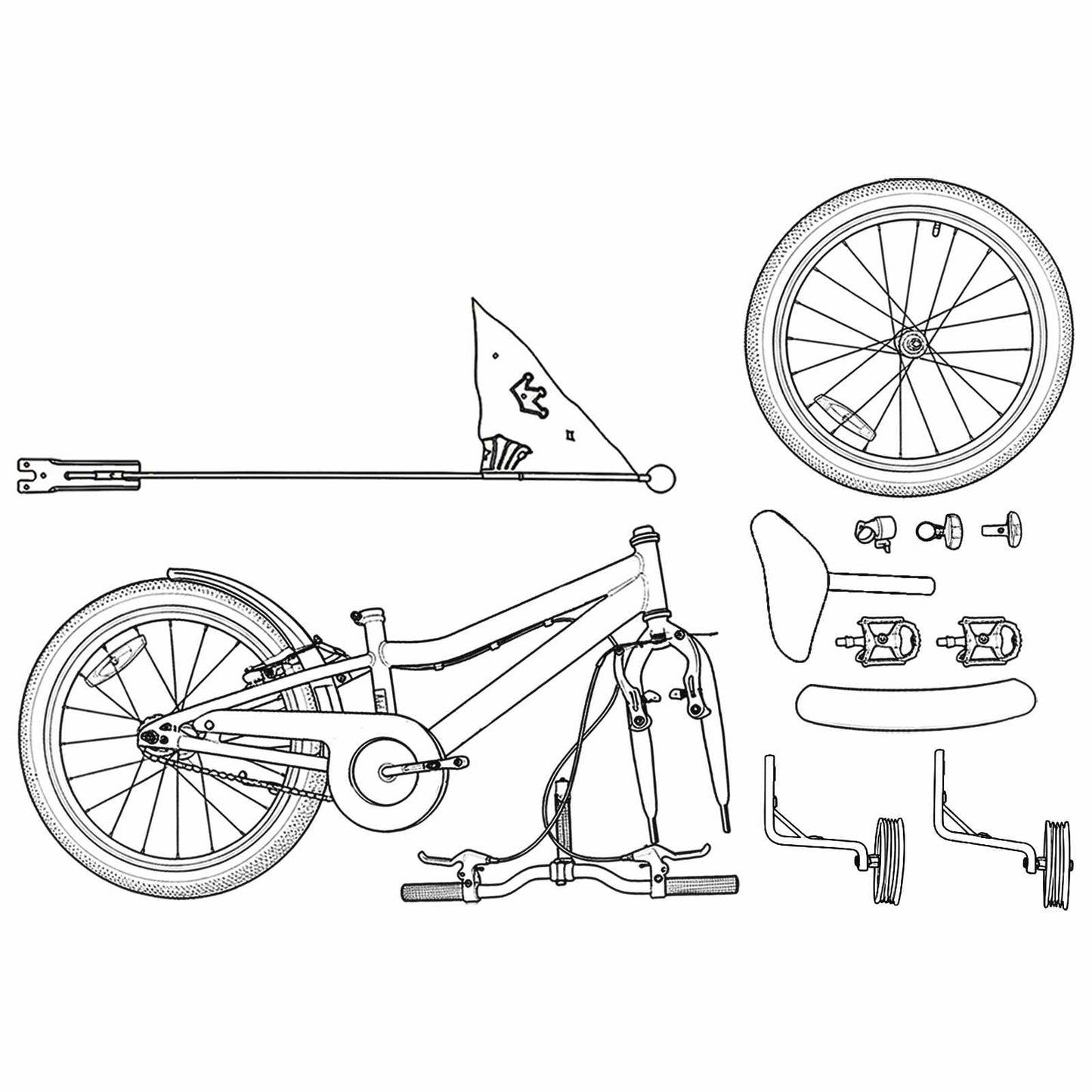 Kinderfahrrad 12 Zoll for 2 to 4 years old Rot
