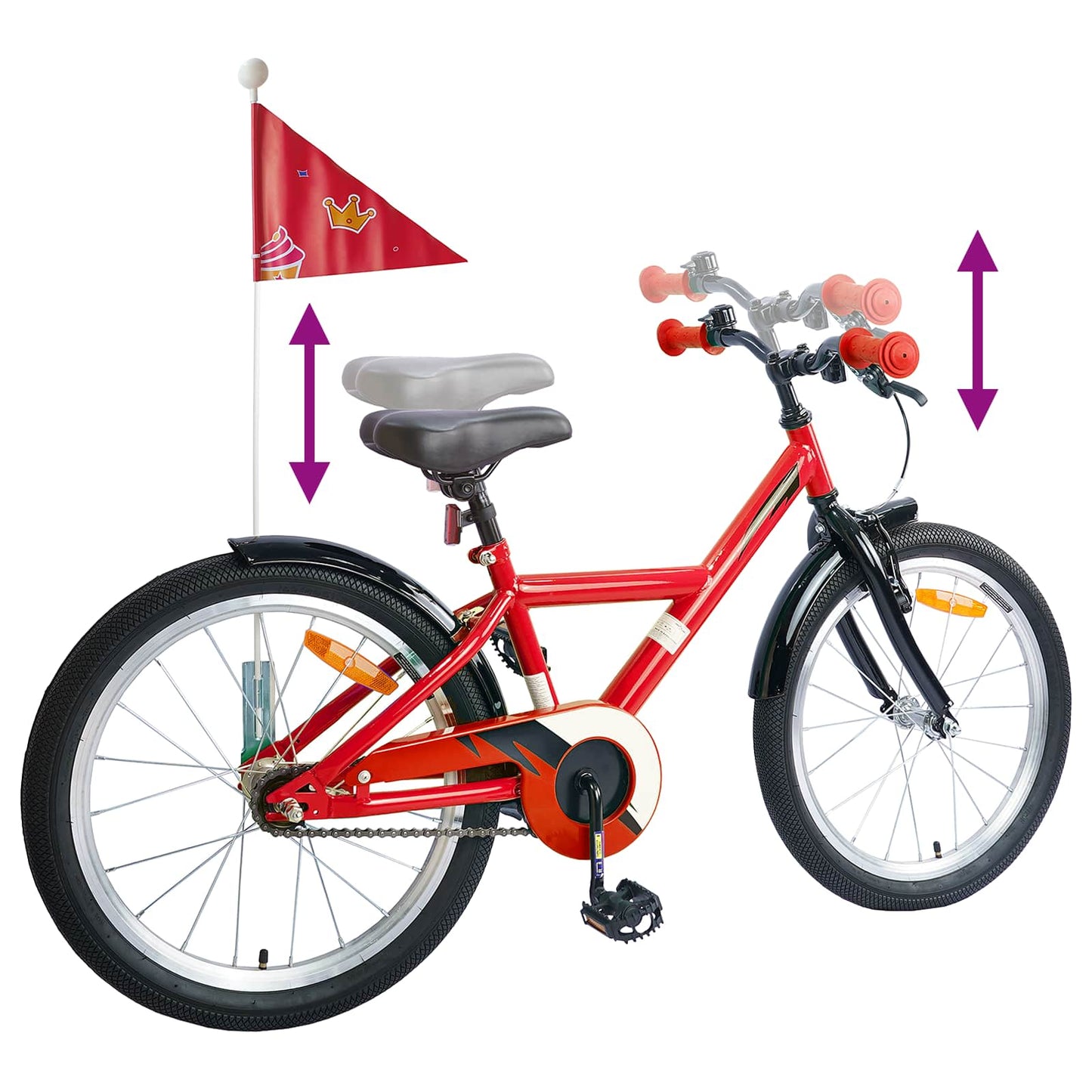 Kinderfahrrad 18 Zoll for 5-7 Years Old Rot