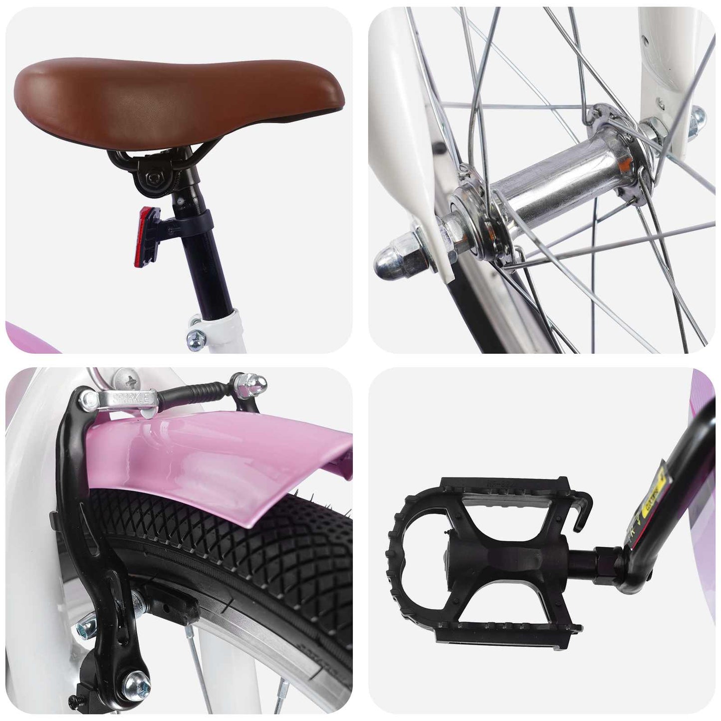 Kinderfahrrad 18 Zoll for 5-7 Years Old Weiß