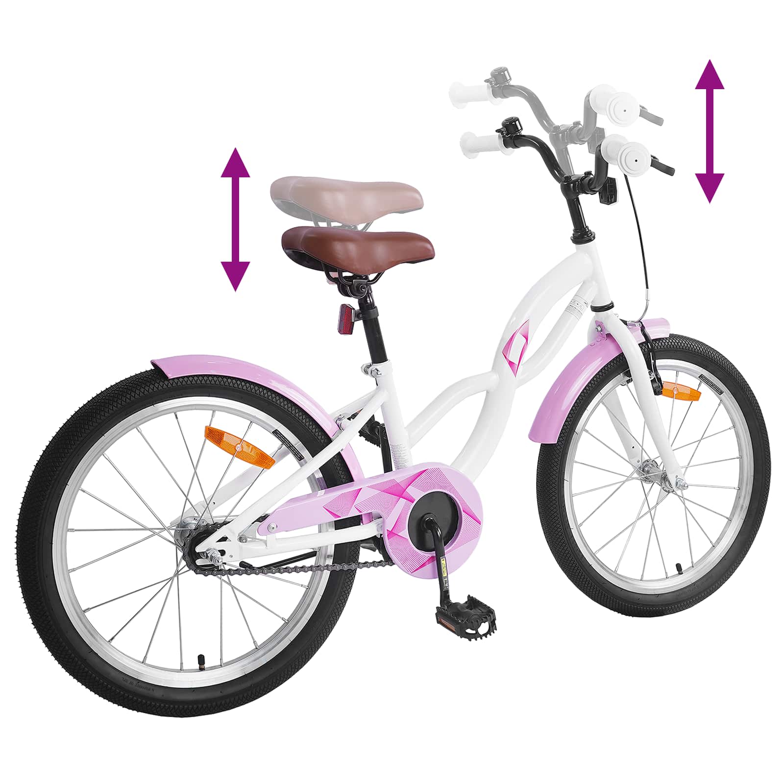 Kinderfahrrad 18 Zoll for 5-7 Years Old Weiß