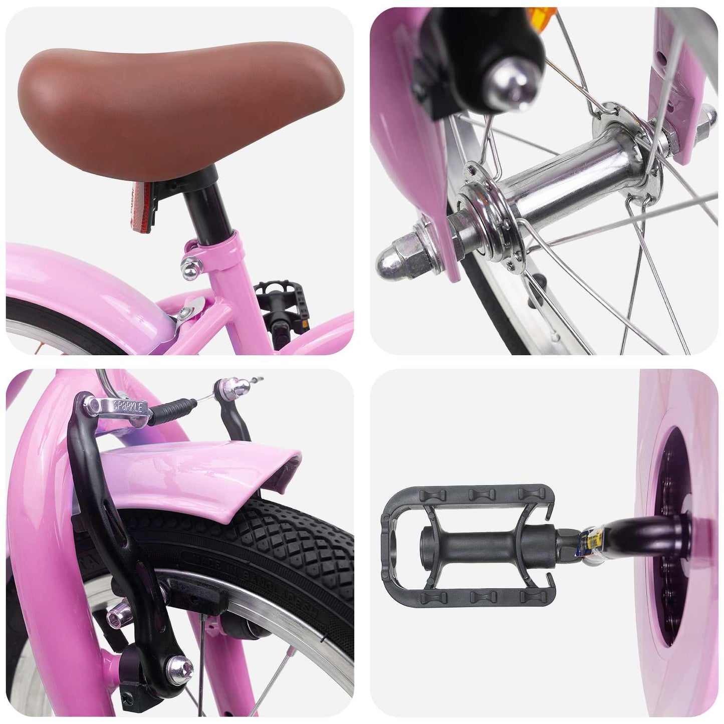 Kinderfahrrad 14 Zoll for 3-5 Years Old Hellrosa