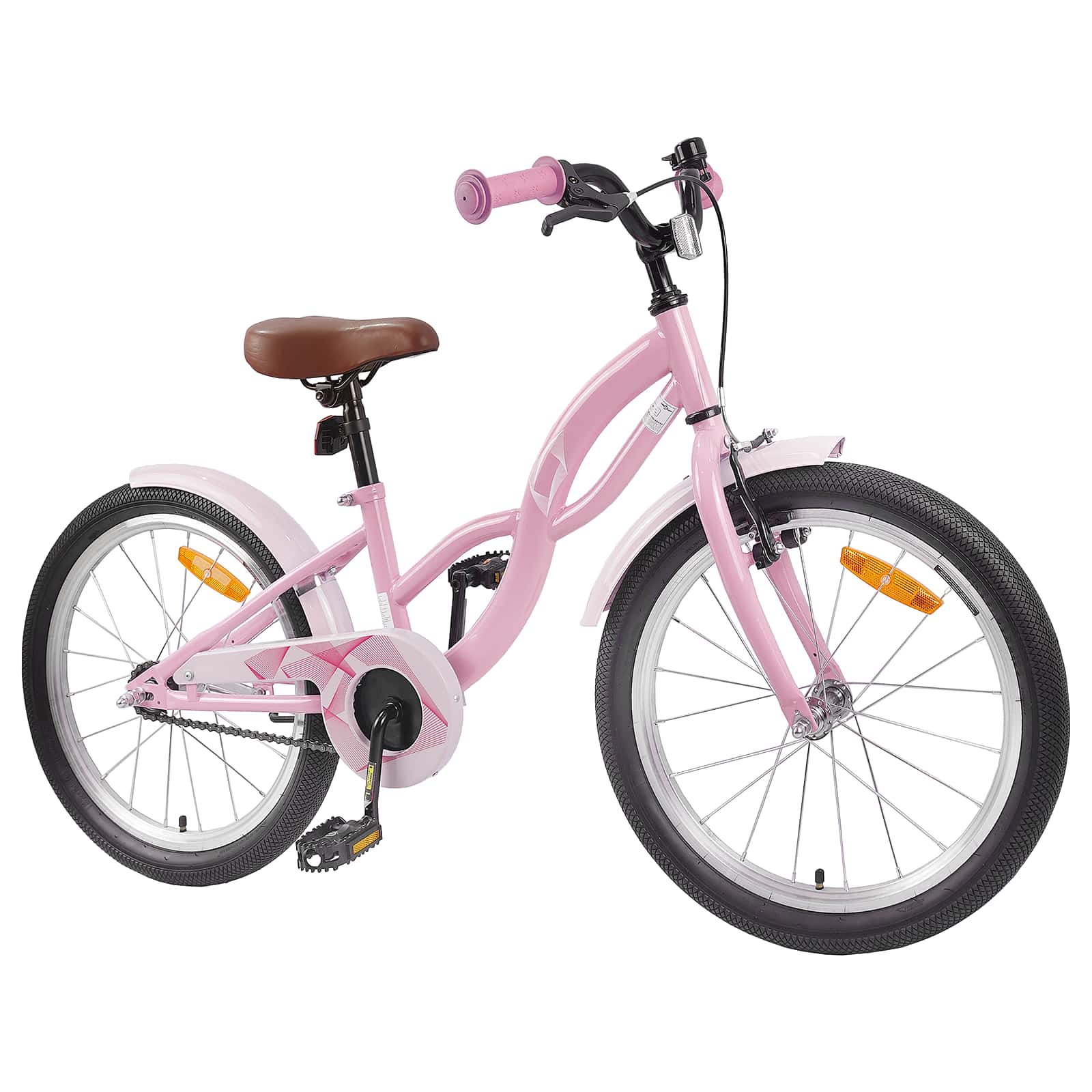 Kinderfahrrad 18 Zoll for 5-7 Years Old Hellrosa