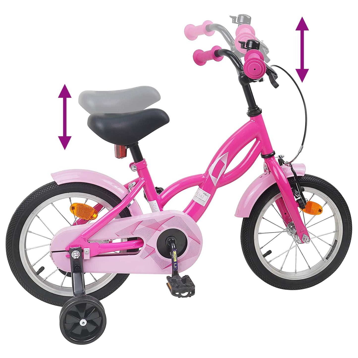 Kinderfahrrad 16 Zoll for 4-6 Years Old Dunkelrosa
