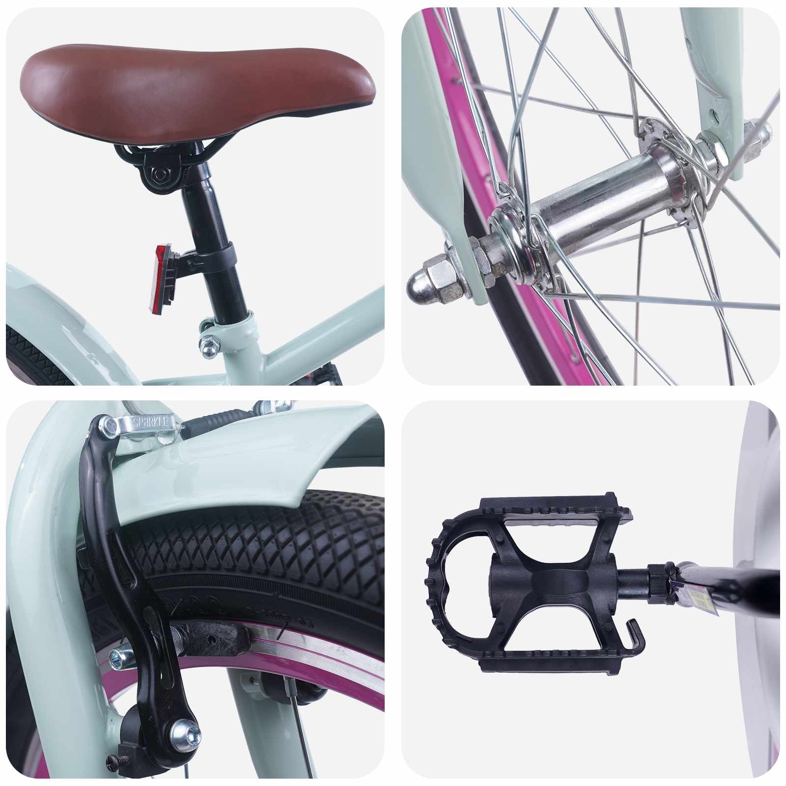 Kinderfahrrad 18 Zoll for 5-7 Years Old Hellgrün
