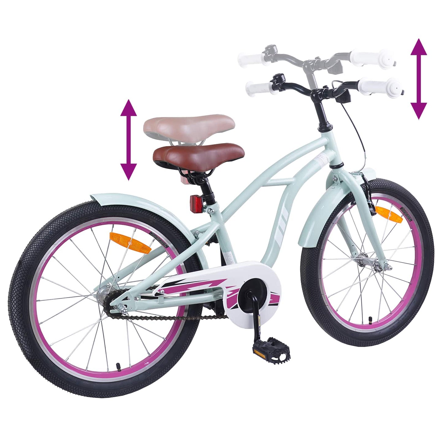 Kinderfahrrad 18 Zoll for 5-7 Years Old Hellgrün