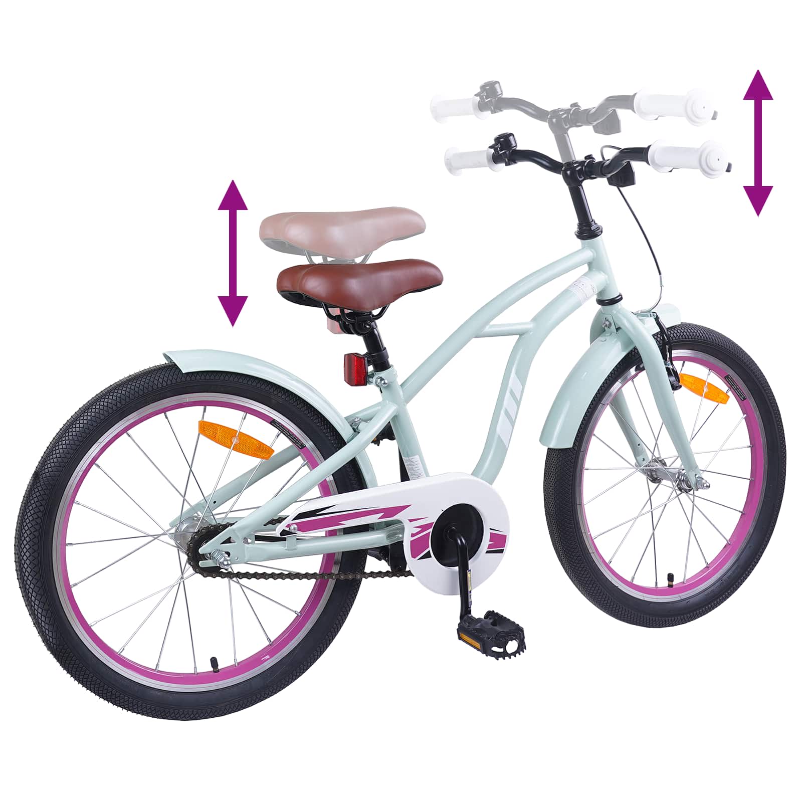 Kinderfahrrad 18 Zoll for 5-7 Years Old Hellgrün