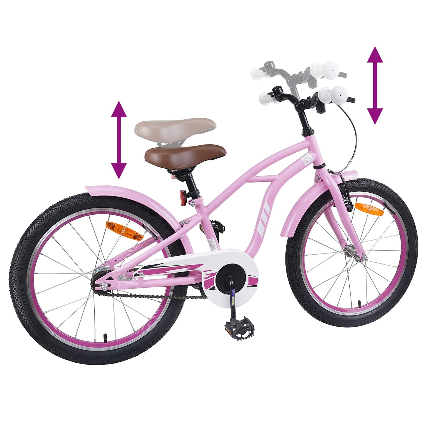 Kinderfahrrad 18 Zoll for 5-7 Years Old Hellrosa