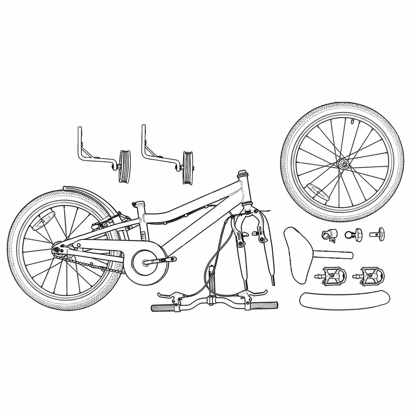 Kinderfahrrad 16 Zoll for 4-6 Years Old Dunkelrosa