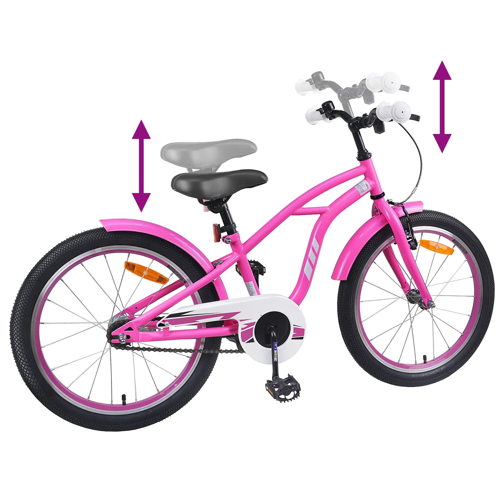 Kinderfahrrad 20 Zoll for kids aged 6 to 11 Dunkelrosa