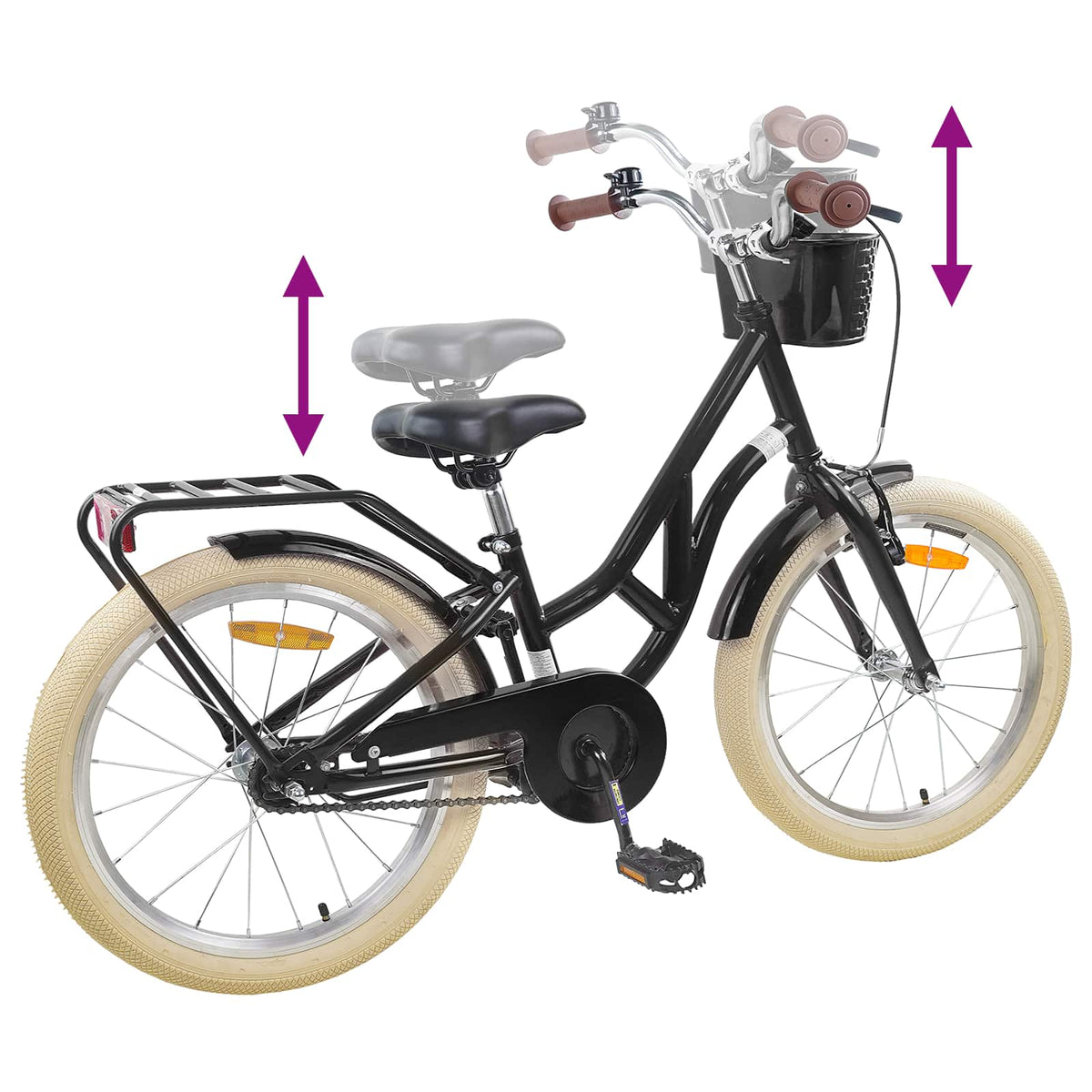 Kinderfahrrad 20 Zoll für 6-11 Jahre alt Schwarz