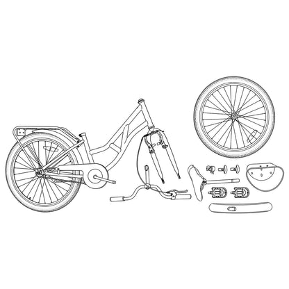 Kinderfahrrad 20 Zoll für 6-11 Jahre alt Schwarz
