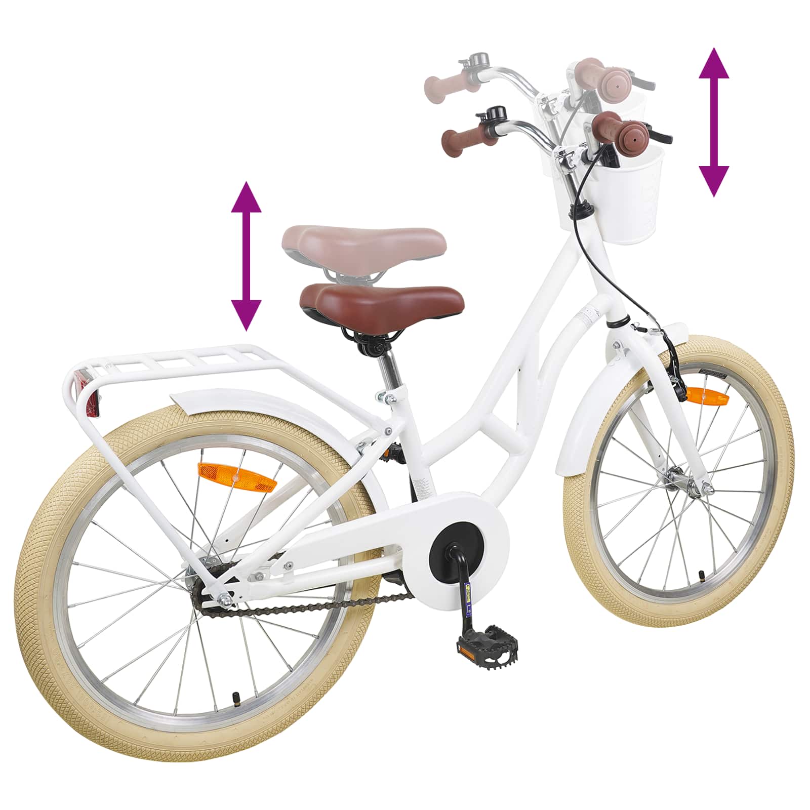 Kinderfahrrad 20 Zoll 6-11 Weiß