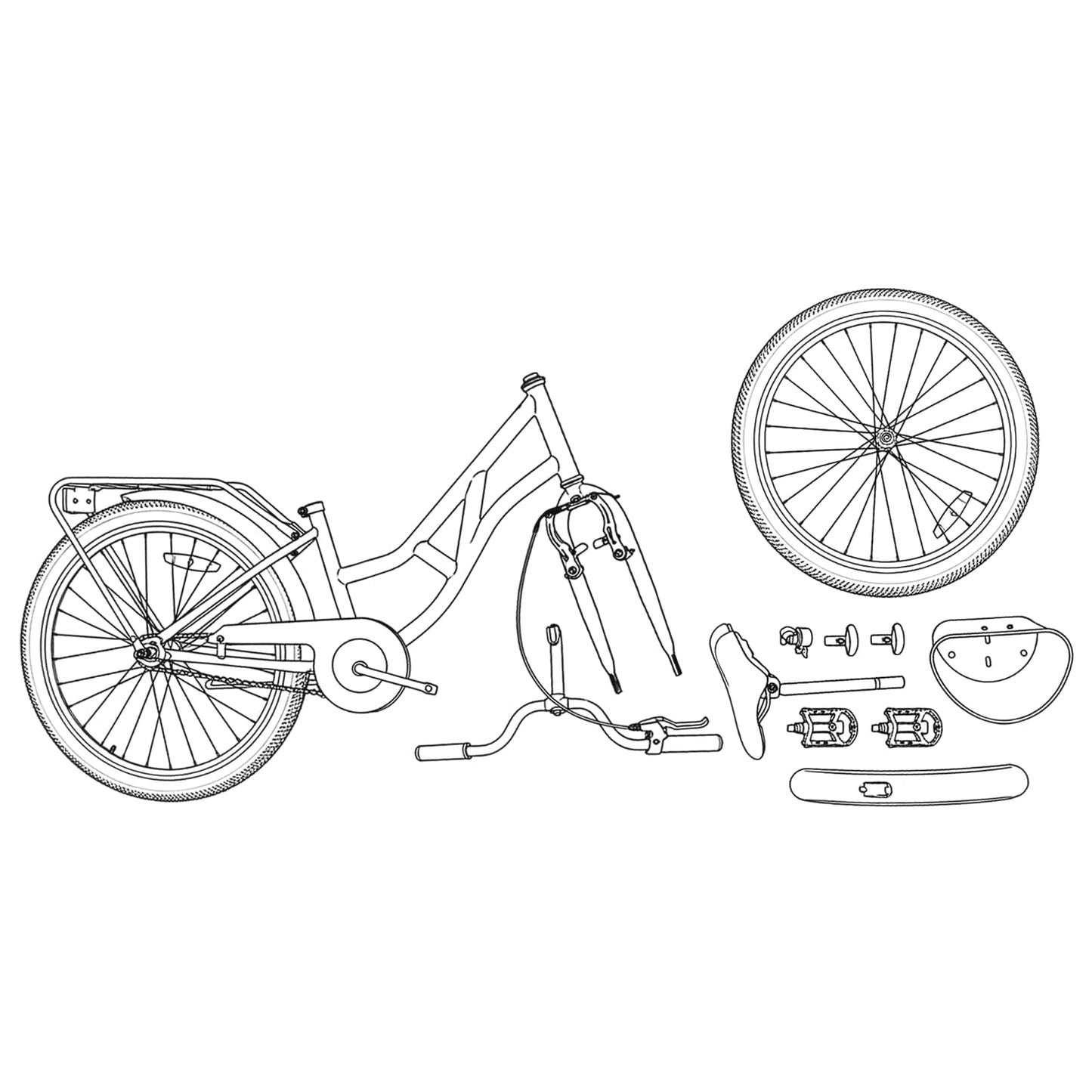 Kinderfahrrad 20 Zoll 6-11 Weiß