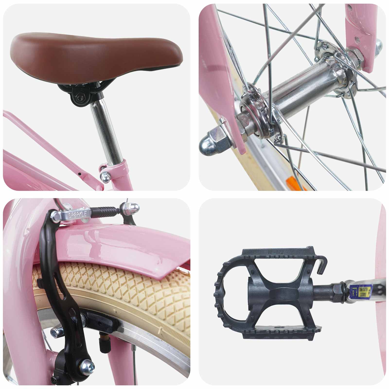 Kinderfahrrad 24 Zoll für 8-12 Jahre alt Hellrosa