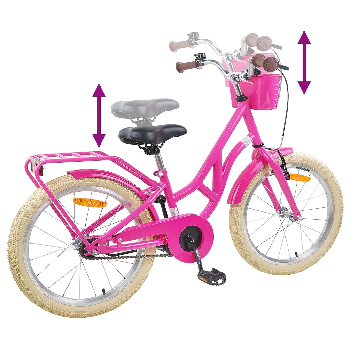 Kinderfahrrad 24 Zoll für 8-12 Jahre alt Dunkelrosa