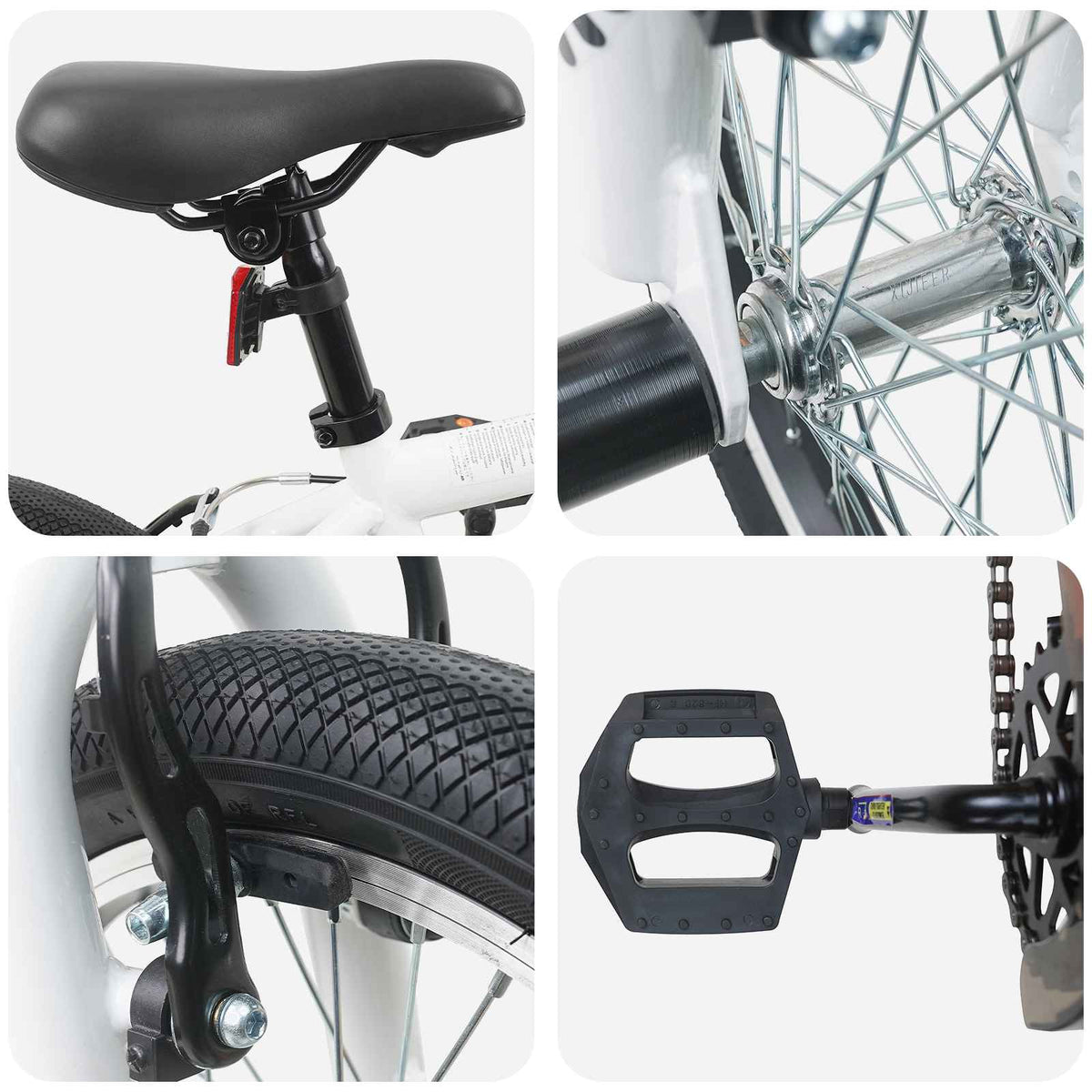 BMX Rad 20 Zoll für über 9 Jahre alt Weiß
