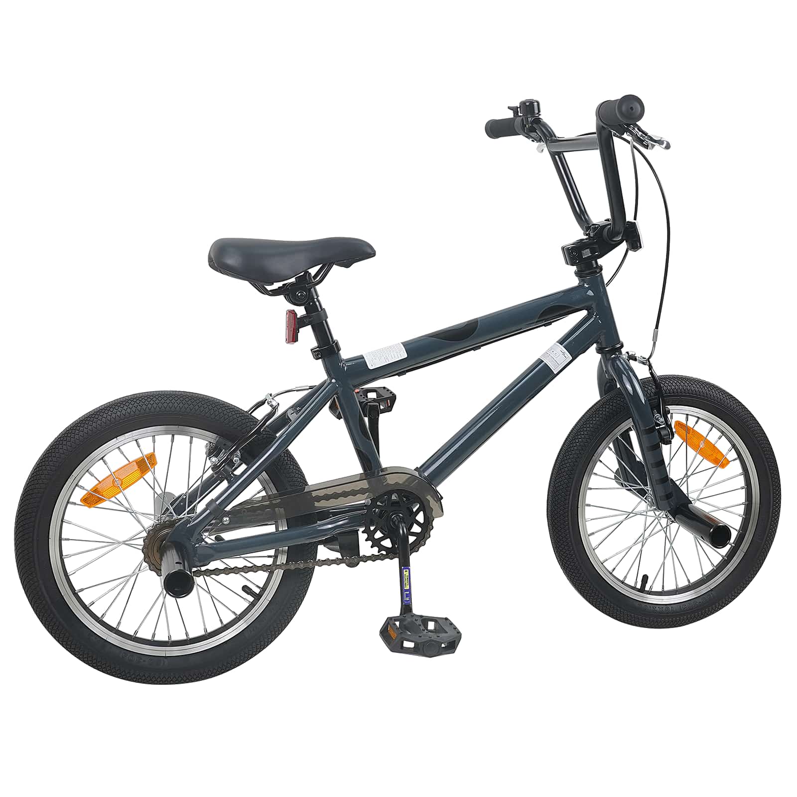 BMX Rad 16 Zoll für 5-8 Jahre alt Dunkelgrau