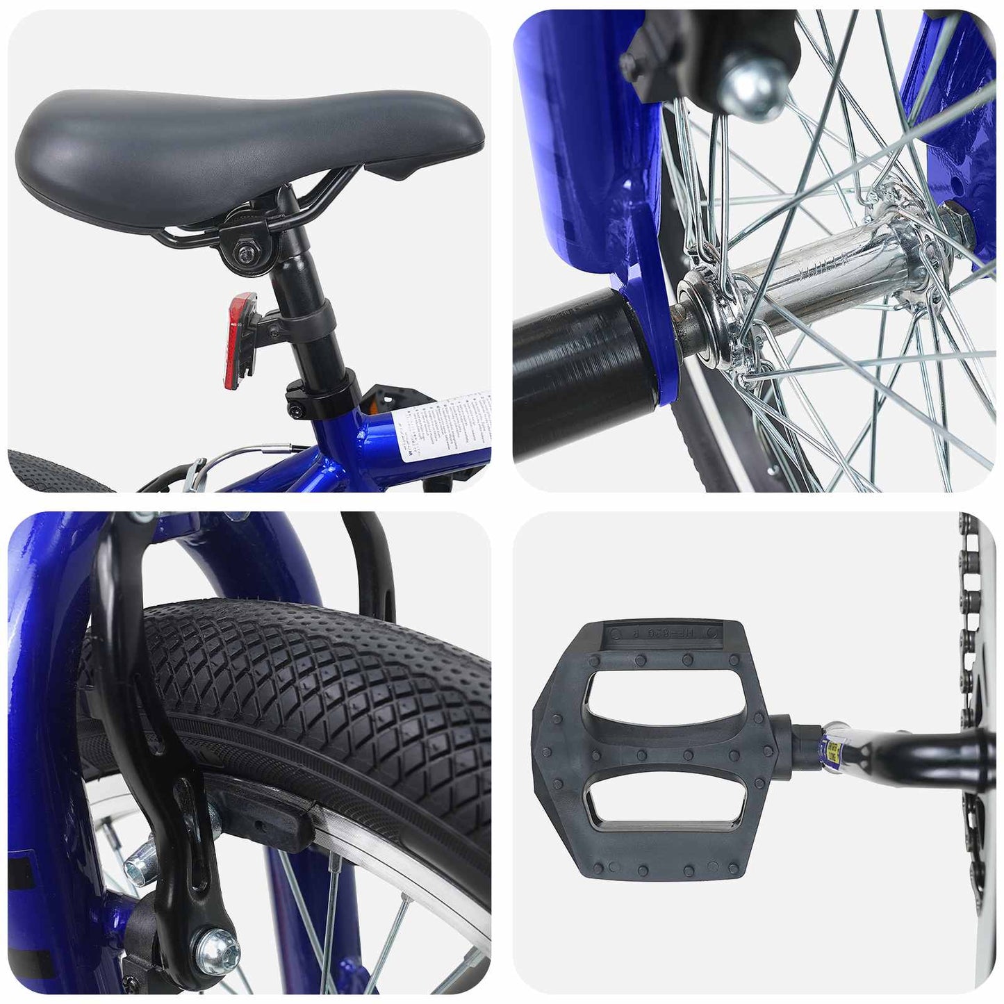 BMX Rad 16 Zoll für 5-8 Jahre alt Dunkelblau