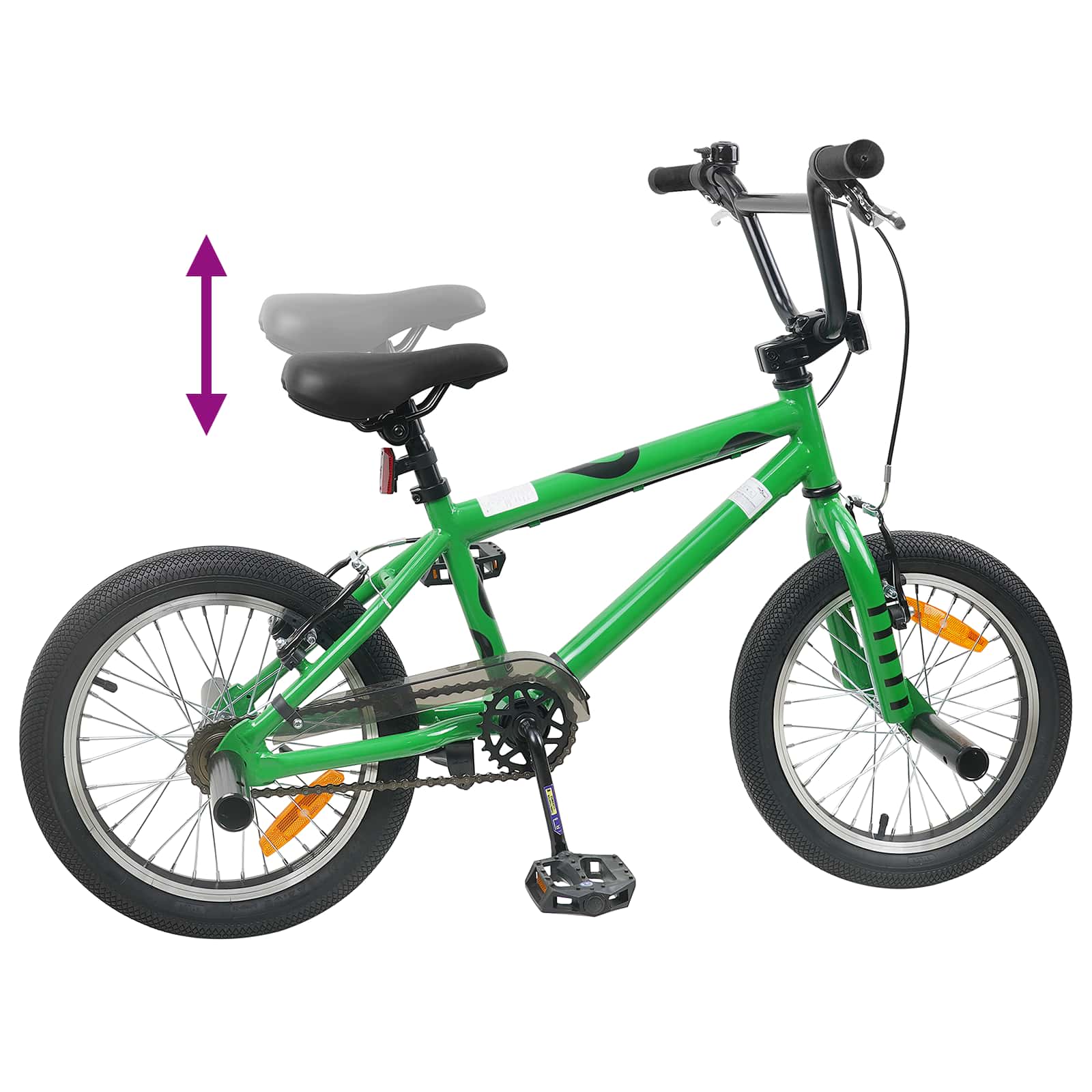 BMX Rad 16 Zoll für 5-8 Jahre alt Grün