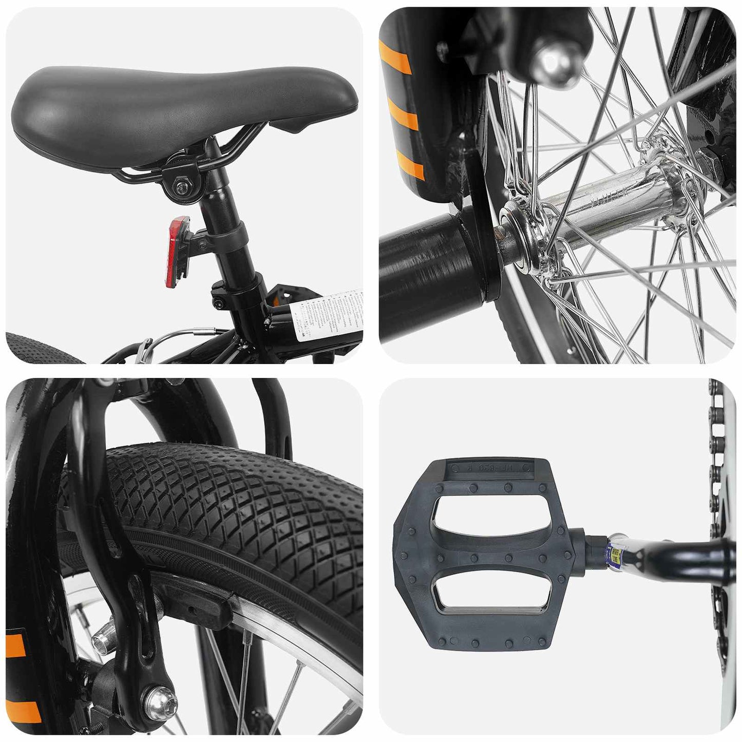 BMX Rad 16 Zoll für 5-8 Jahre alt Schwarz