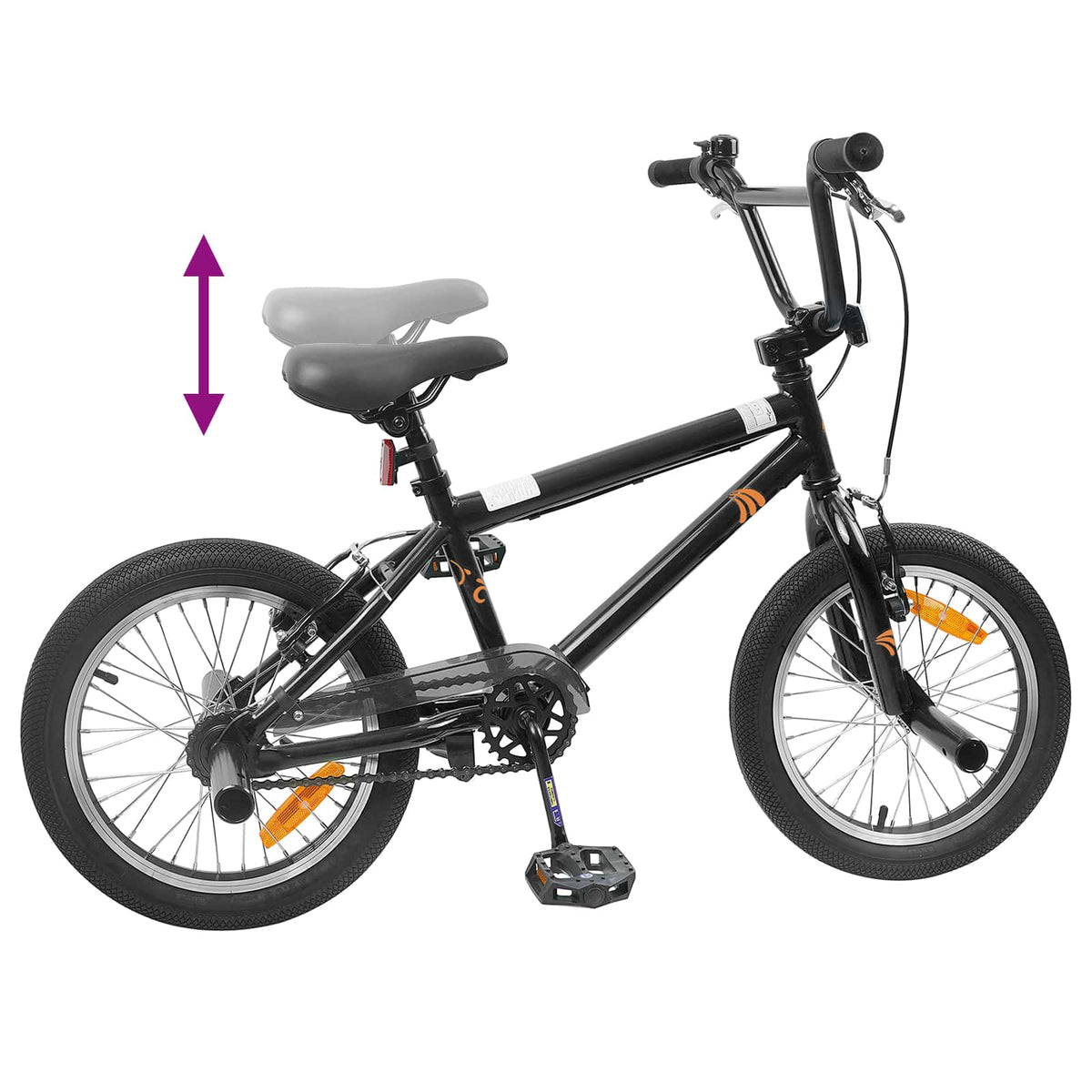 BMX Rad 16 Zoll für 5-8 Jahre alt Schwarz