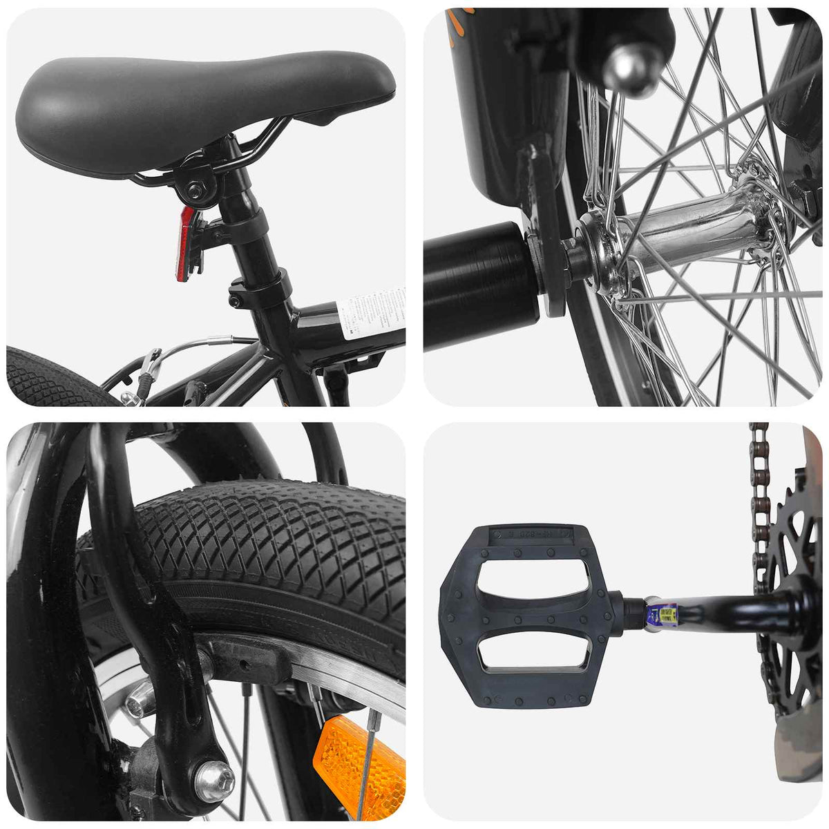 BMX Rad 20 Zoll für 9 Jahre alt Schwarz