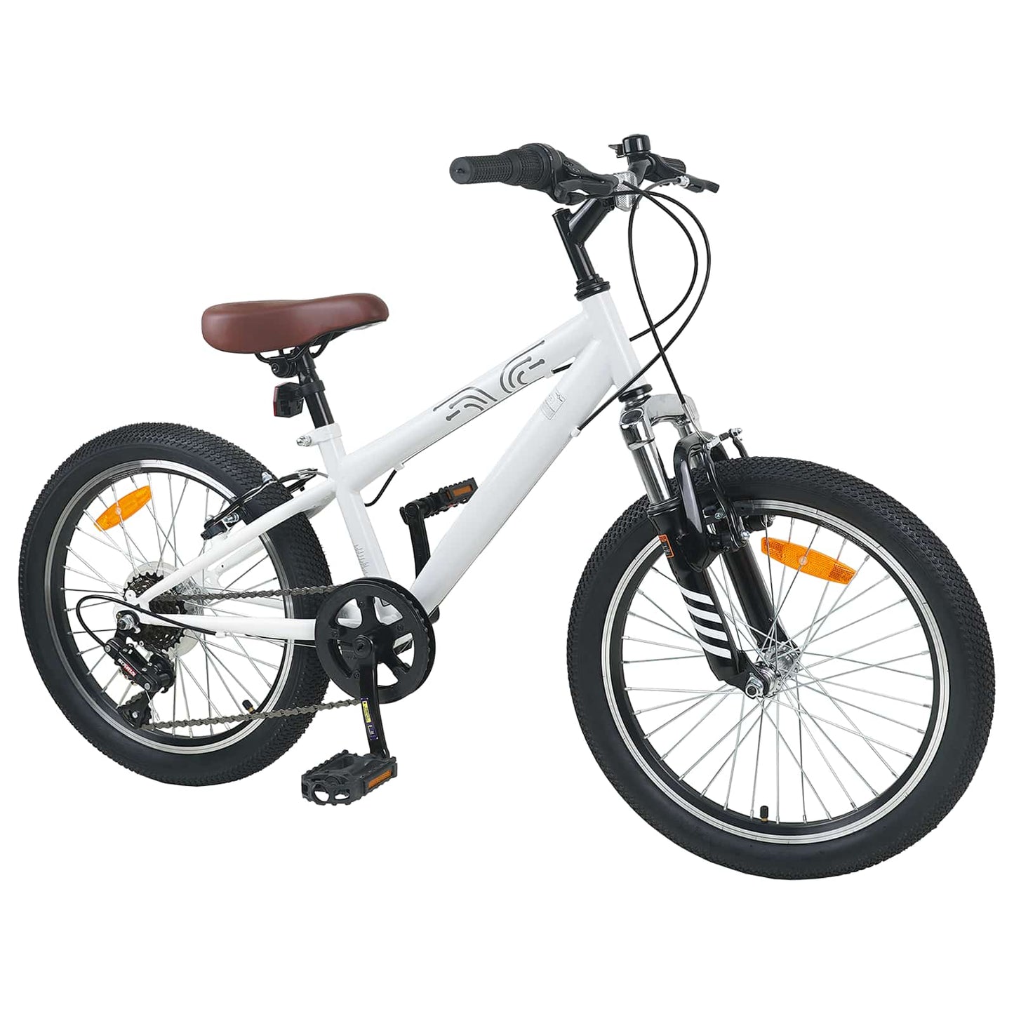 Mountainbike 20 Zoll 6-Geschwindigkeit für 5-8 Jahre alt Weiß