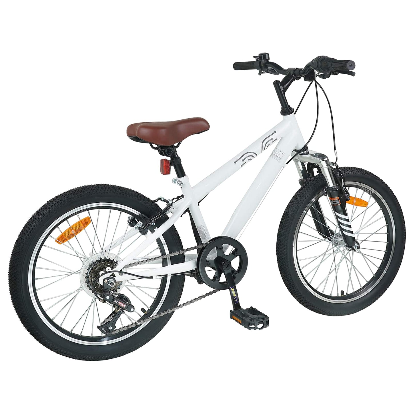 Mountainbike 20 Zoll 6-Geschwindigkeit für 5-8 Jahre alt Weiß