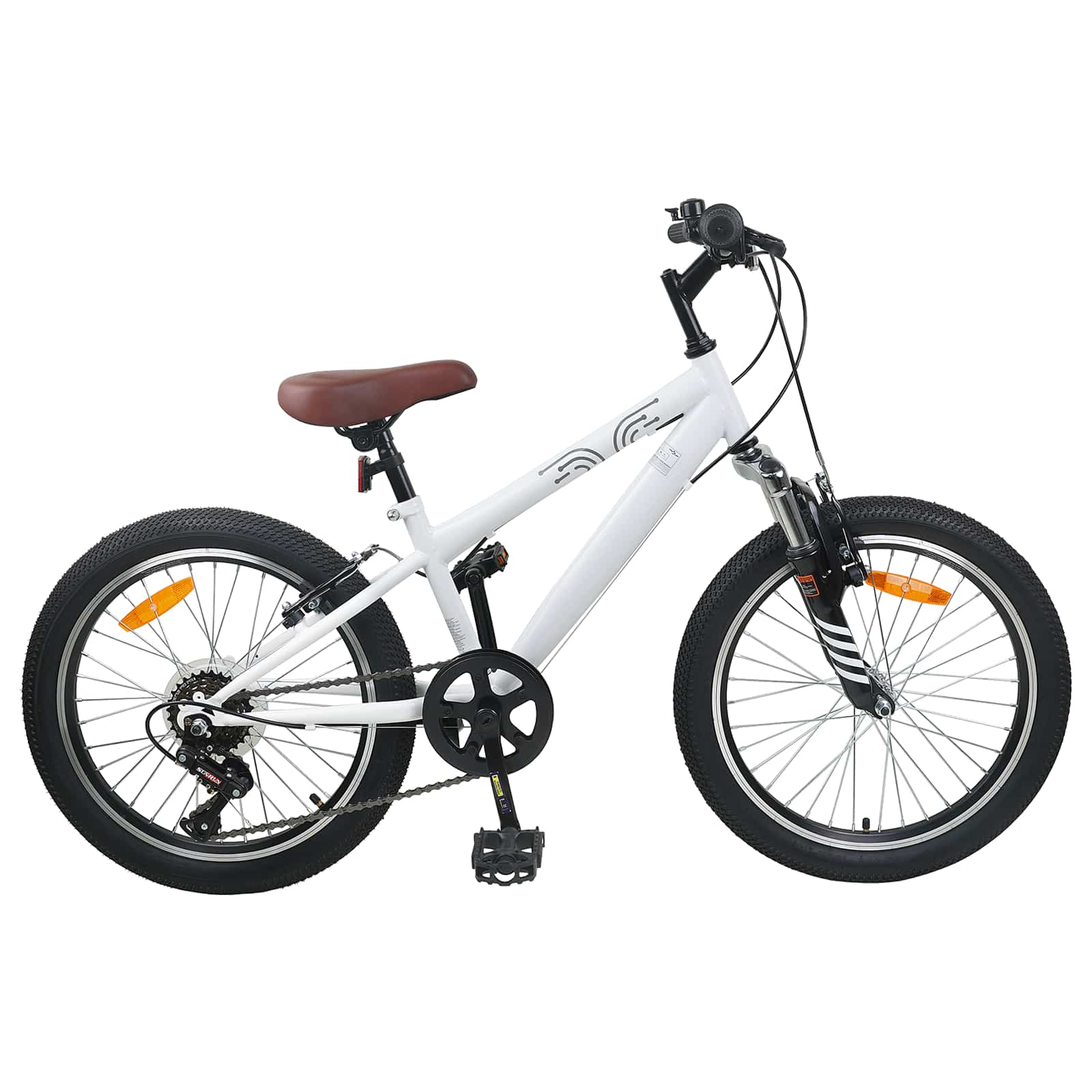 Mountainbike 20 Zoll 6-Geschwindigkeit für 5-8 Jahre alt Weiß