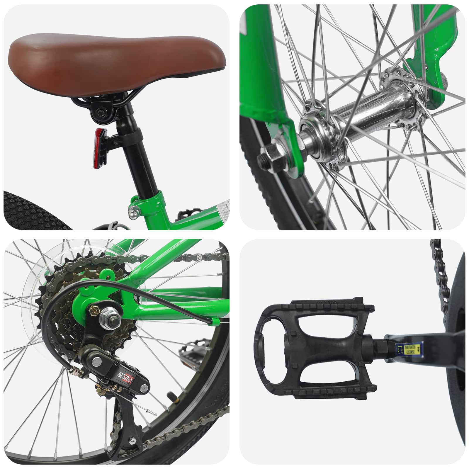 Mountainbike 24 Zoll 6-Speed für 8-12 Jahre alt Grün