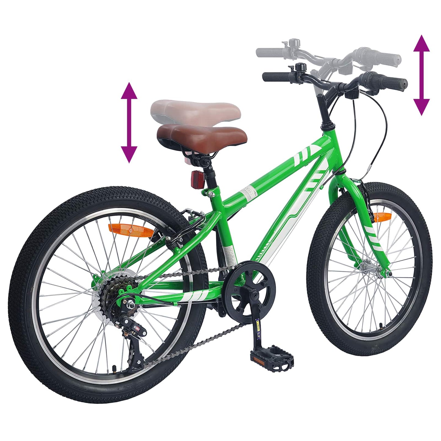 Mountainbike 24 Zoll 6-Speed für 8-12 Jahre alt Grün