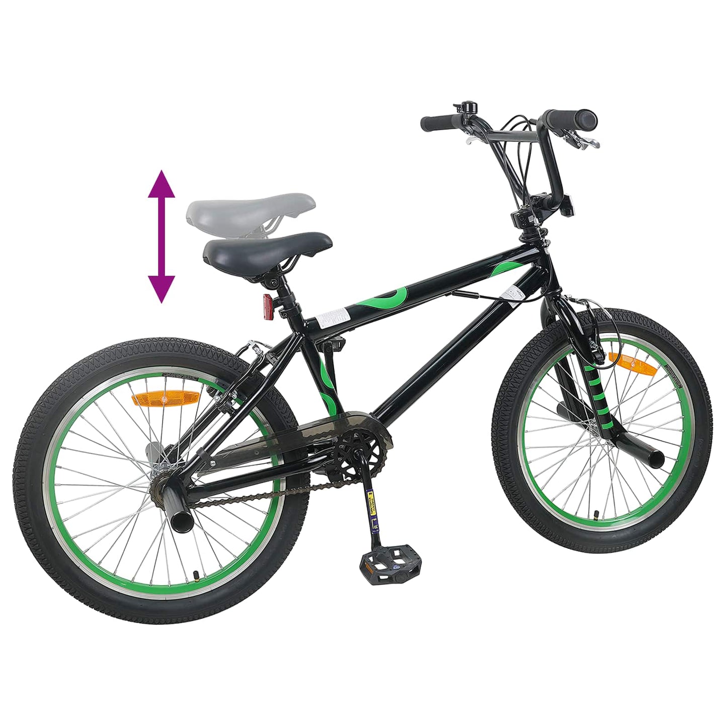 BMX Rad 20 Zoll für über 9 Jahre alt Schwarz