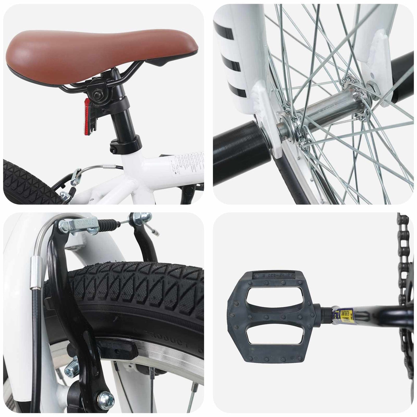 BMX Rad 20 Zoll für über 9 Jahre alt Weiß