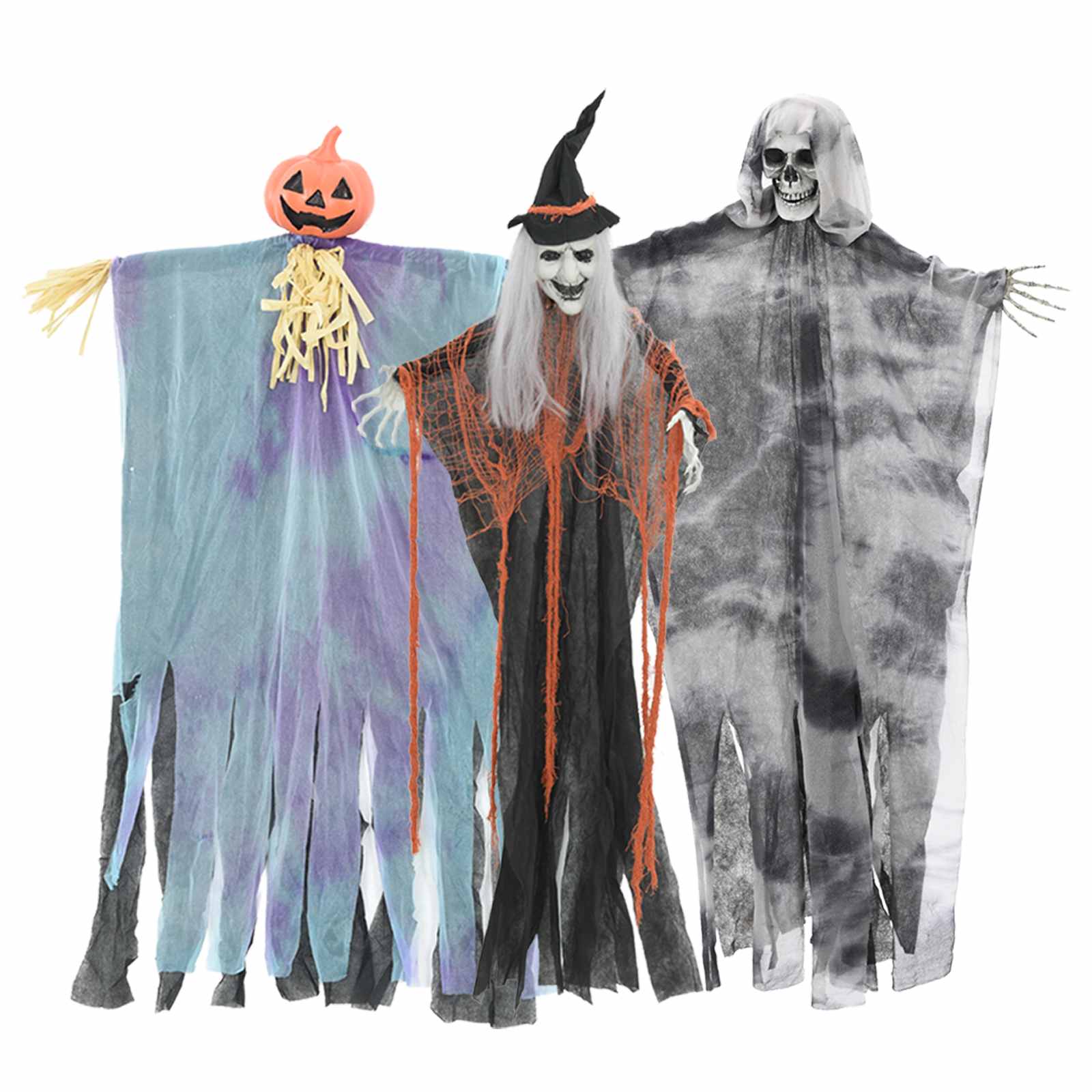 Hängender Halloween Geist 3 Stk. Mehrfarbig 61 x 97 cm