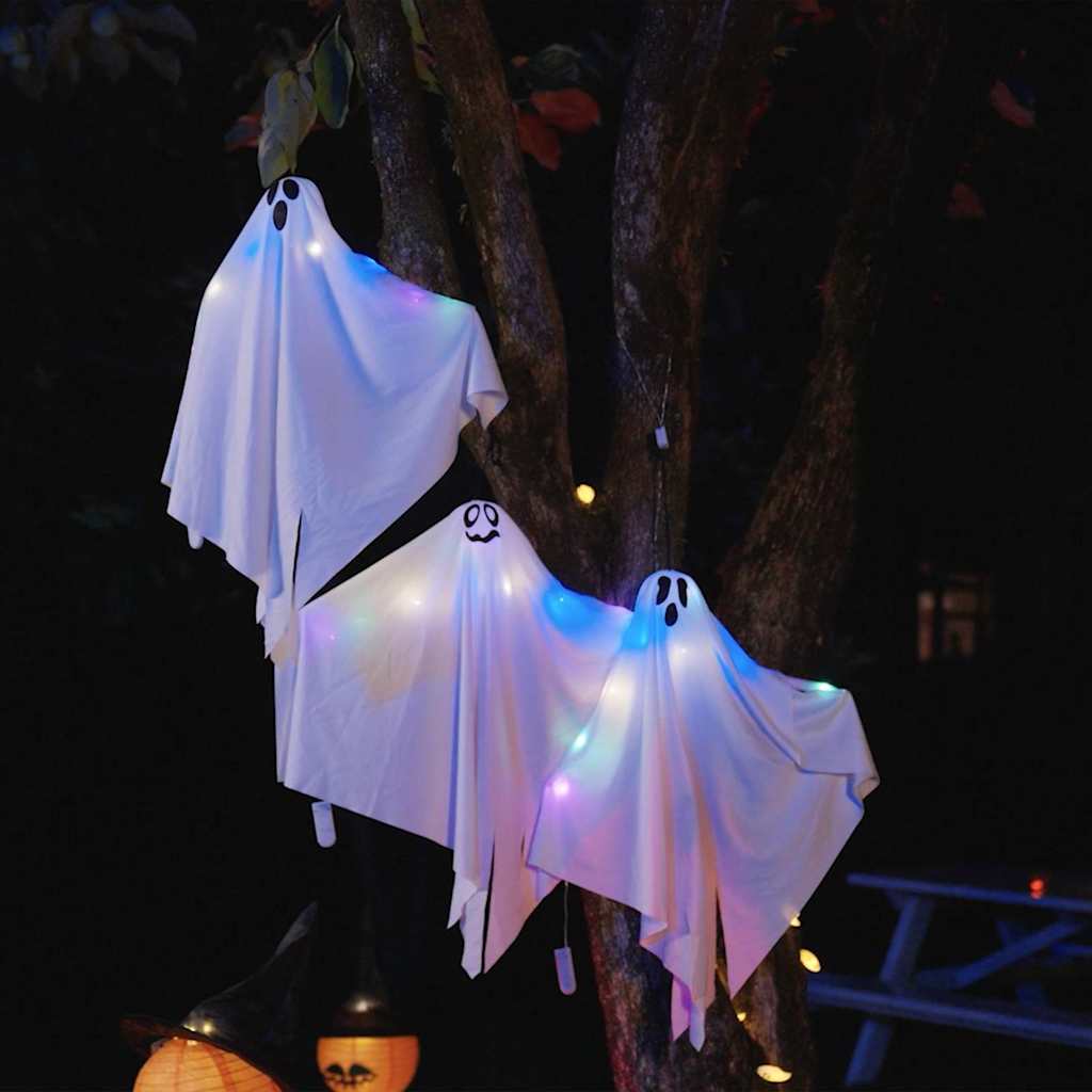 Hängender Halloween Geist 3 Stk. Weiß 52 x 62 cm Polyester