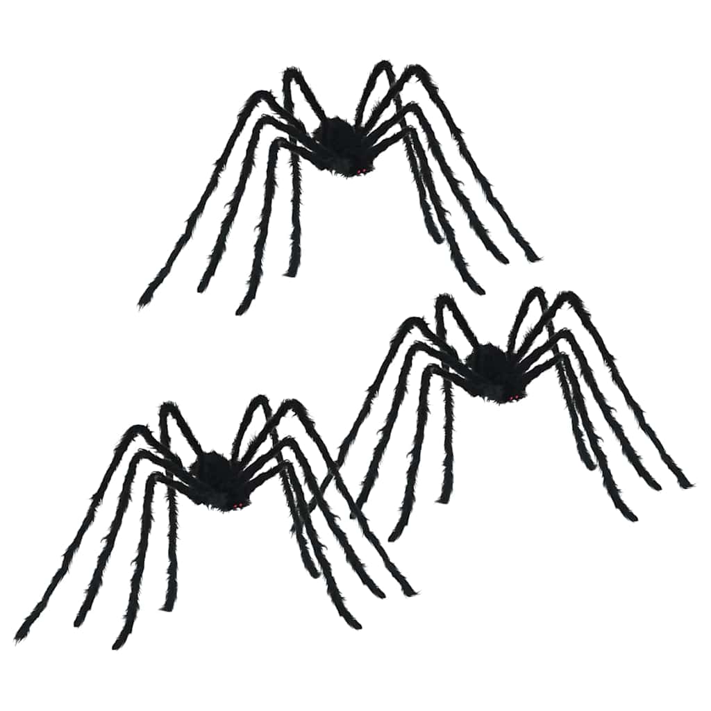 Halloween Spinnen Dekoration 3 stk. Schwarz 200 cm