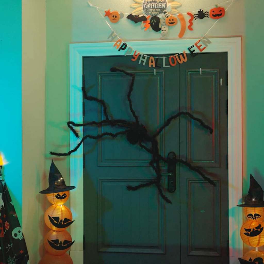 Halloween Spinnen Dekoration 3 stk. Schwarz 150 cm