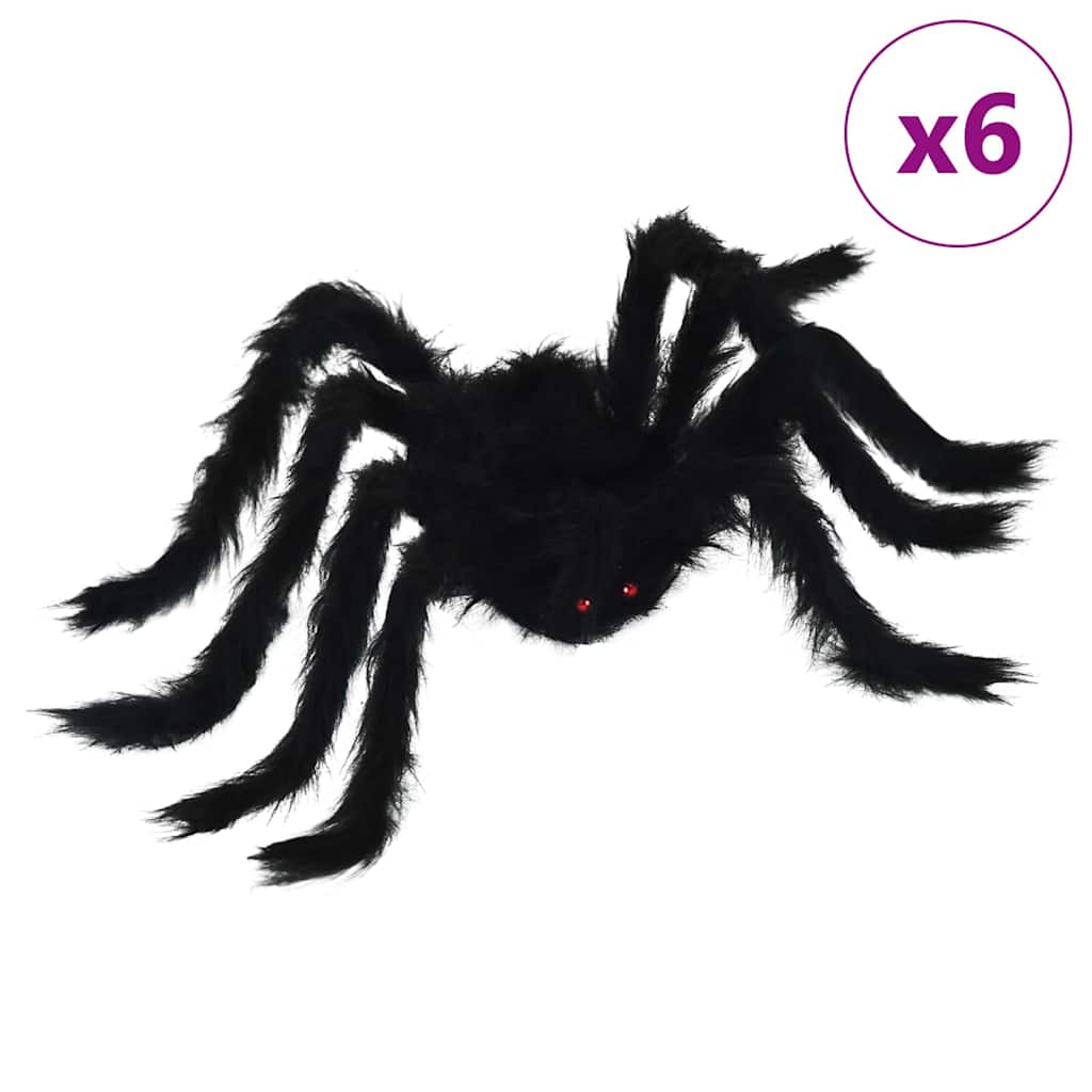Halloween Spinnen Dekoration 6 stk. Schwarz 75 cm
