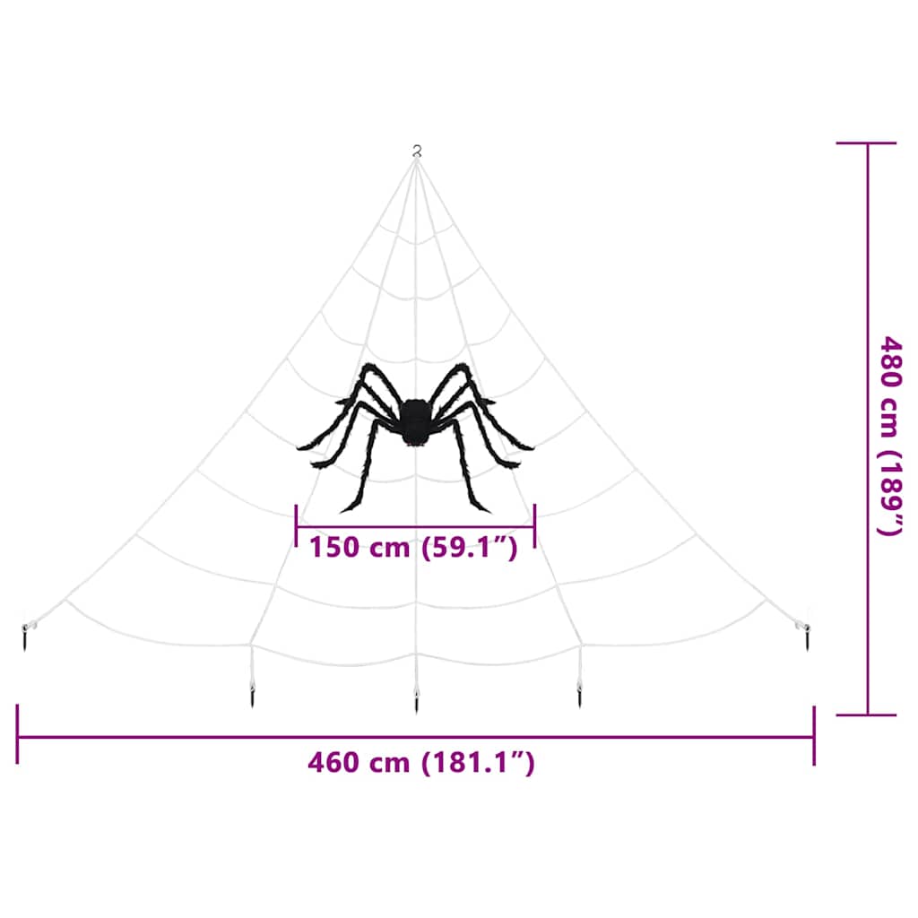 Halloween-Spinnendekoration mit Netzen 4 Stk. Schwarz und Weiß