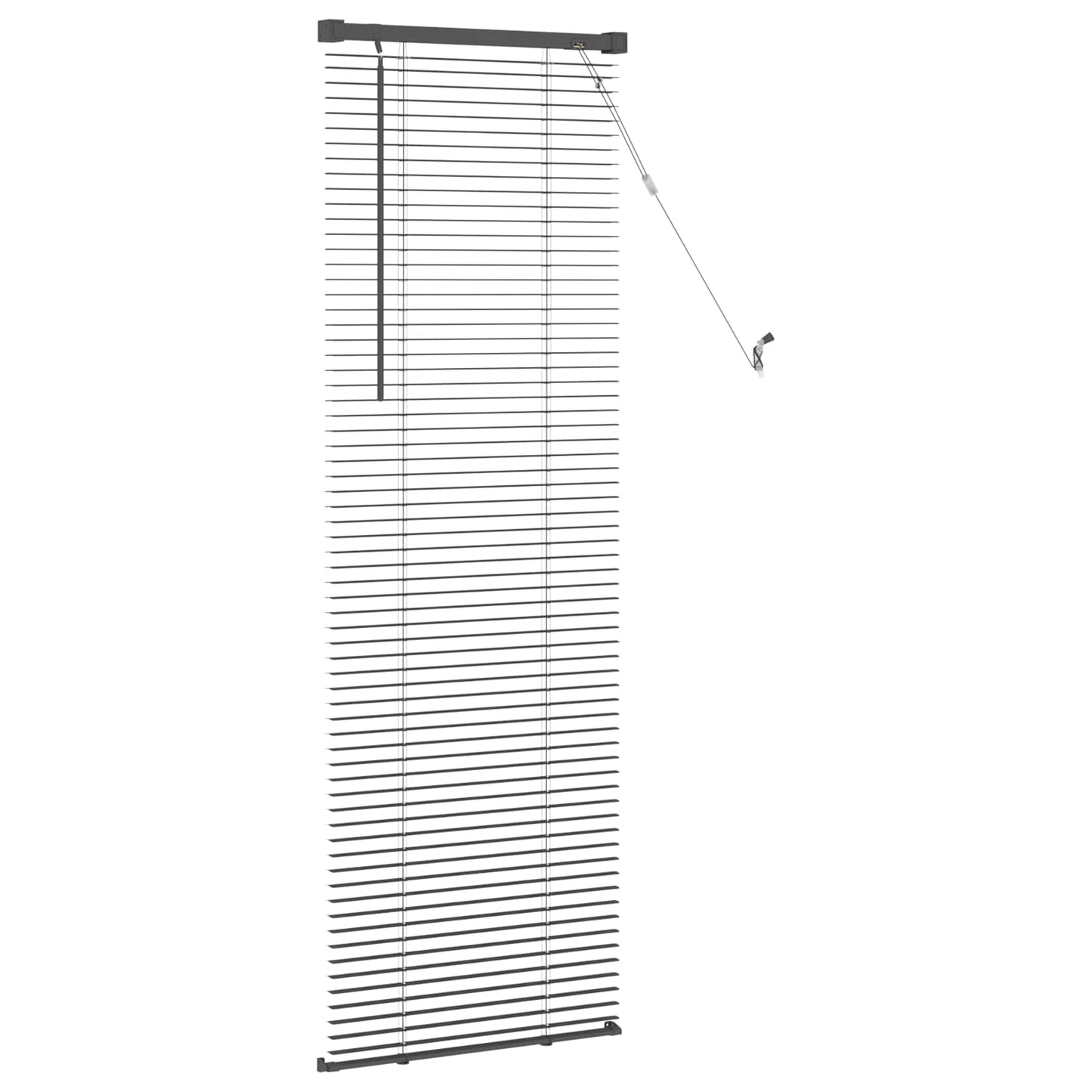 Venezianische Jalousie Silber Grau 150 x 40 cm 25 mm PVC