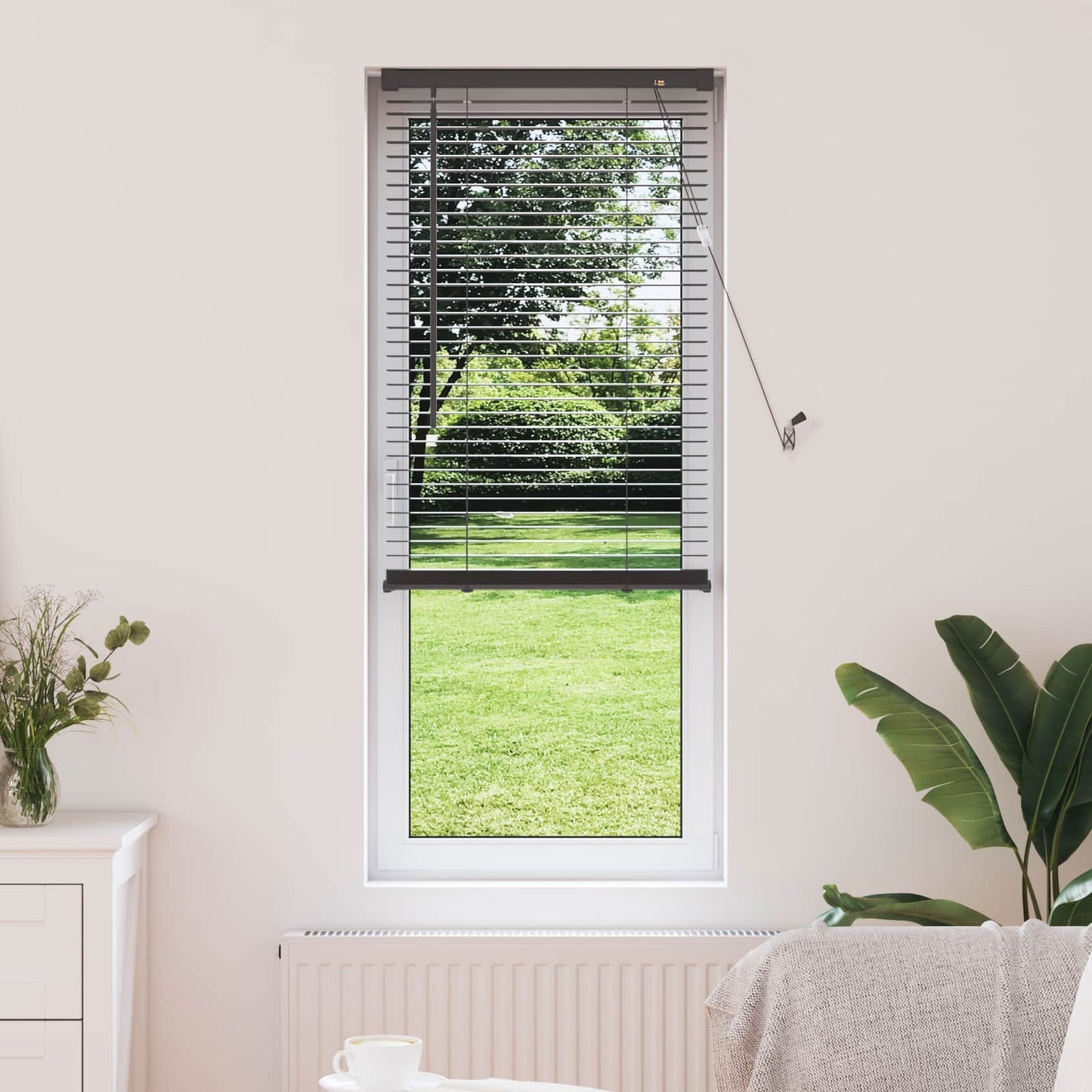 Venezianische Jalousie Silber Grau 150 x 60 cm 25 mm PVC