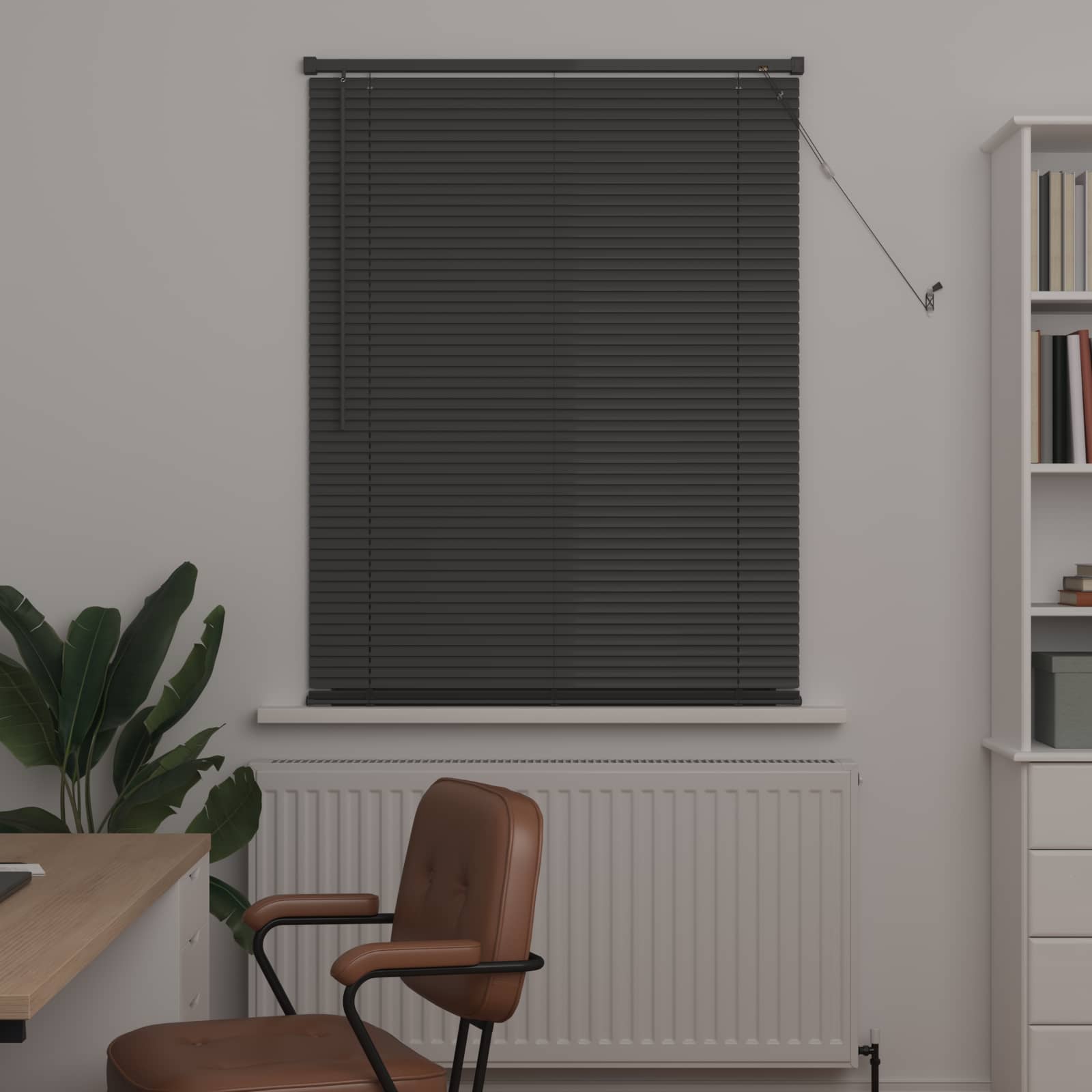 Venezianische Jalousie Silber Grau 150 x 80 cm 25 mm PVC